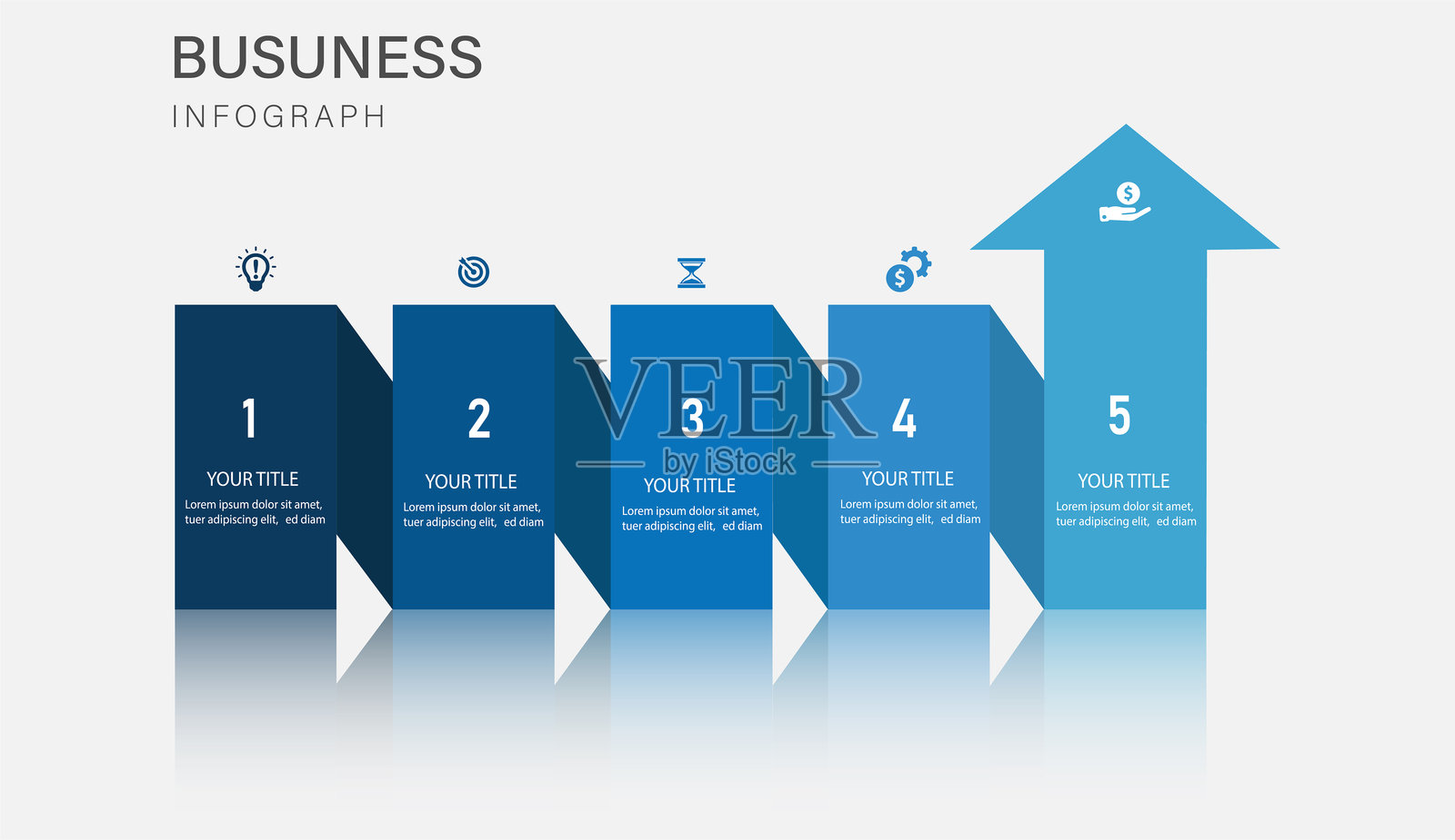 实现业务增长的五个步骤插画图片素材