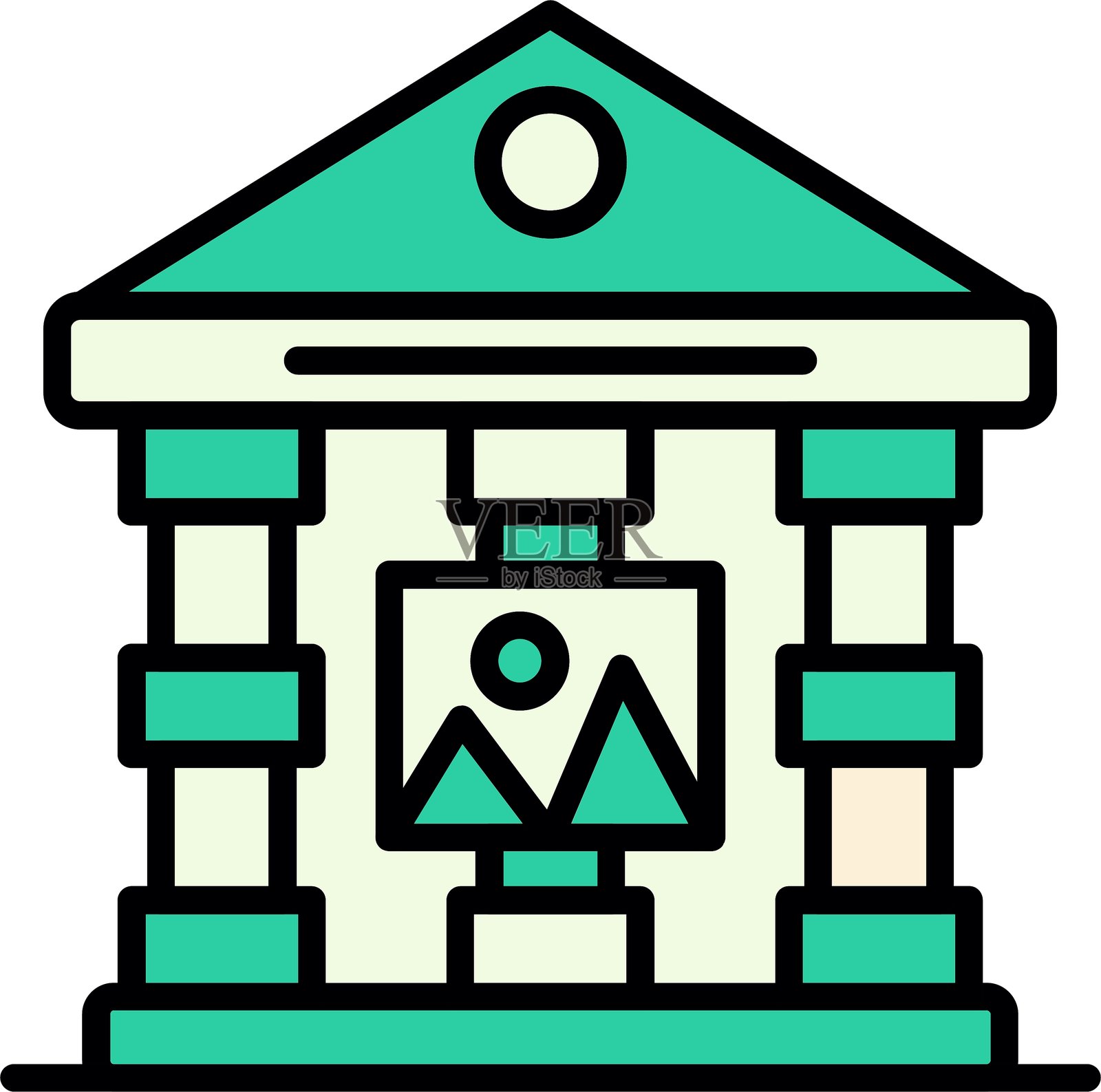 博物馆新图标设计创意插画图片素材