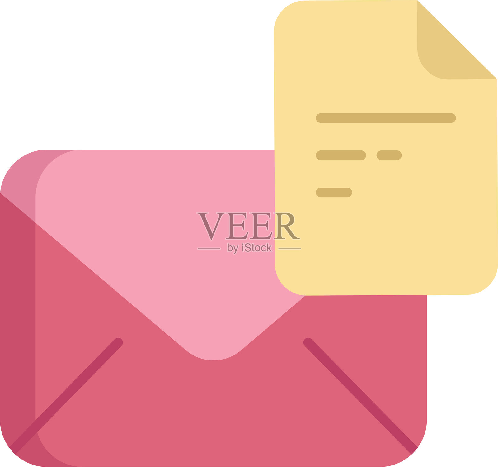 电子邮件文件扁平图标设计插画图片素材