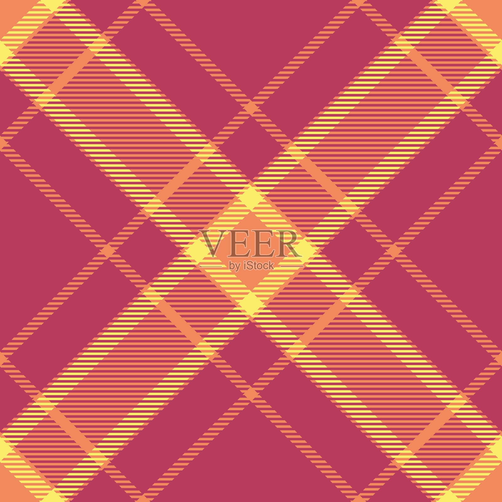 温暖色调的纺织图案。经典的格子设计，交错的线条形成多功能的背景。非常适合面料设计、背景或纸制品。插画图片素材