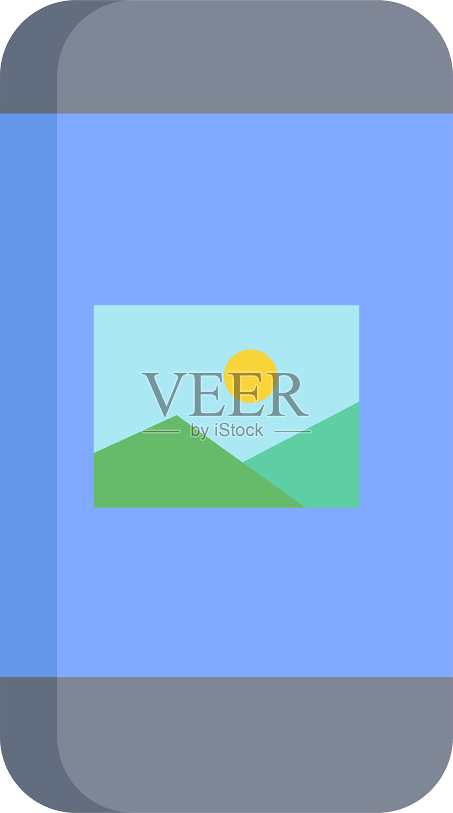 智能手机图像扁平图标设计插画图片素材