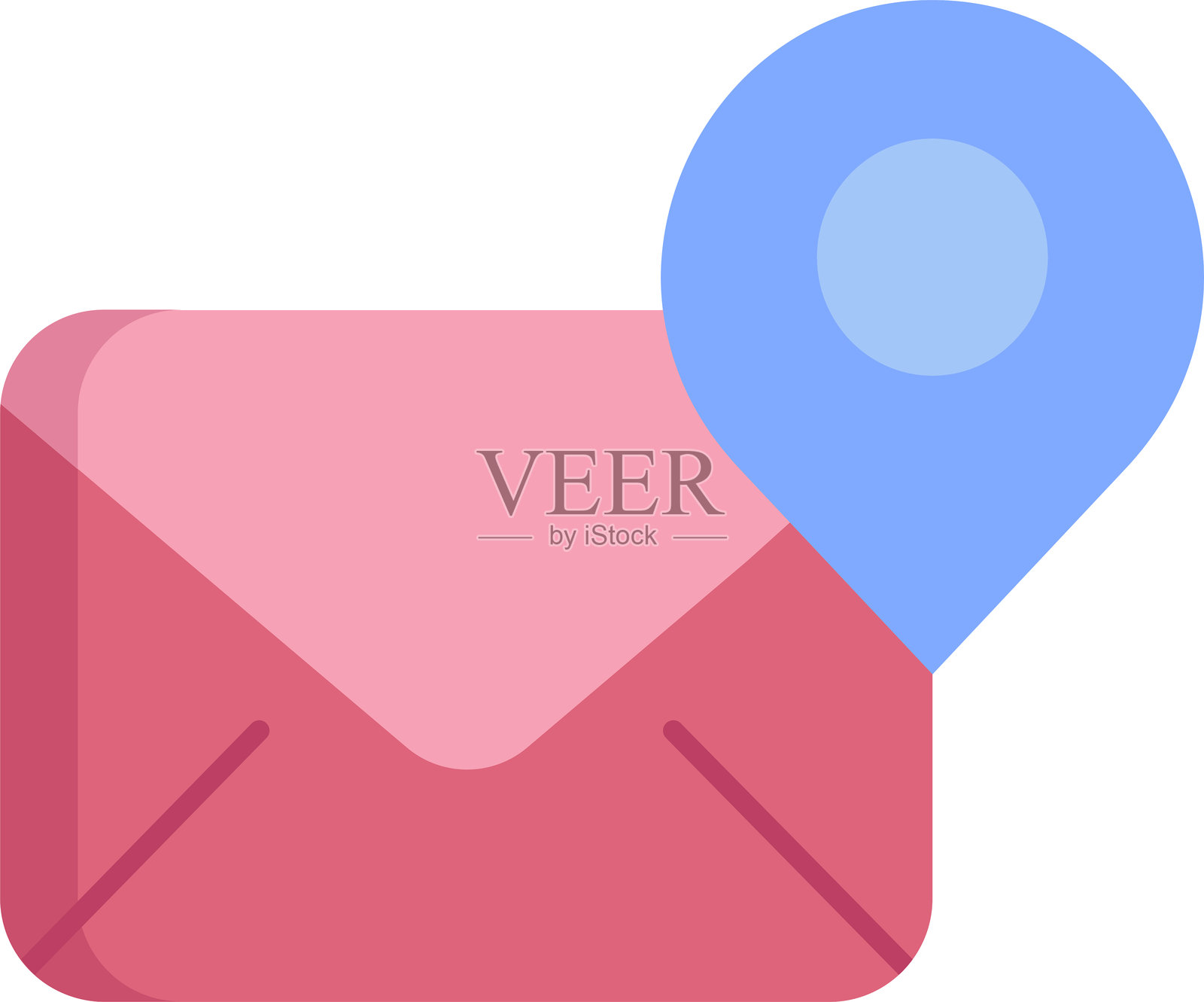 电子邮件位置扁平图标设计插画图片素材