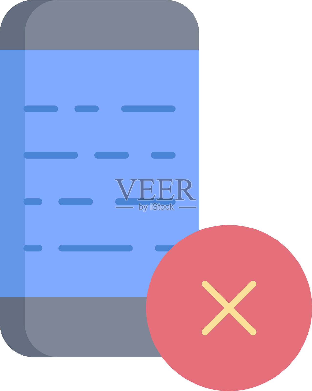 智能手机取消扁平图标设计插画图片素材