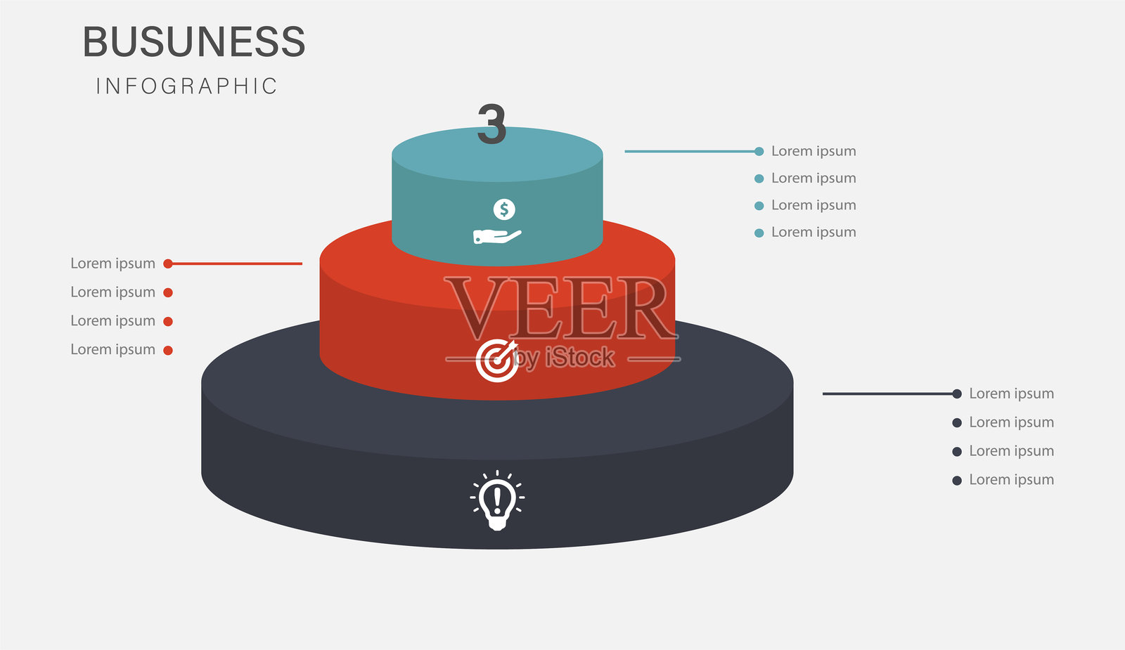 三步循环商业增长模型图表插画图片素材