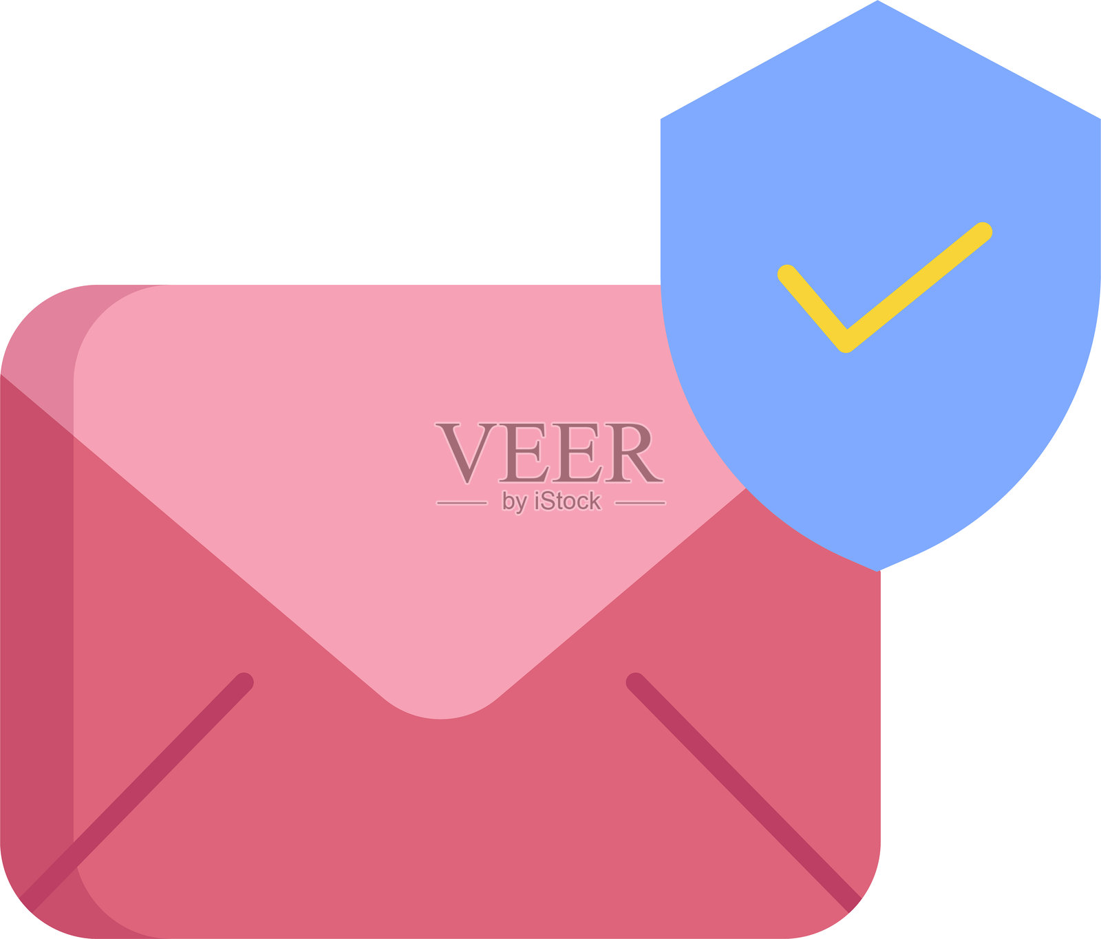 电子邮件安全检查扁平图标设计插画图片素材