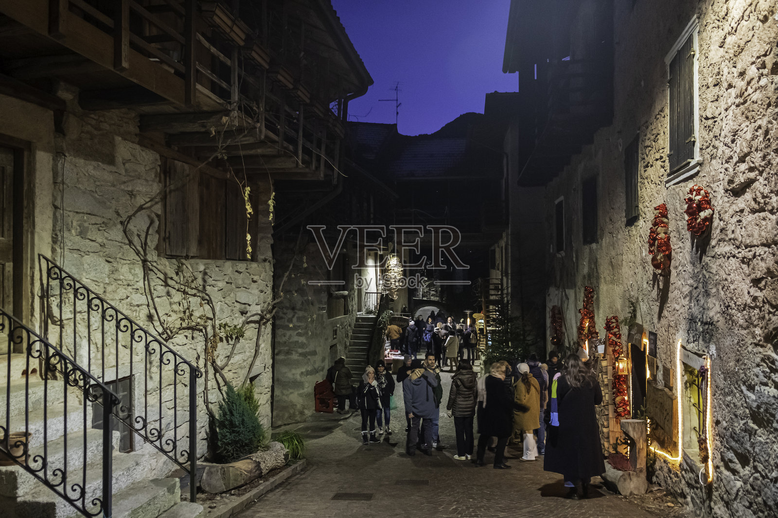 意大利特伦蒂诺的圣诞节照片摄影图片