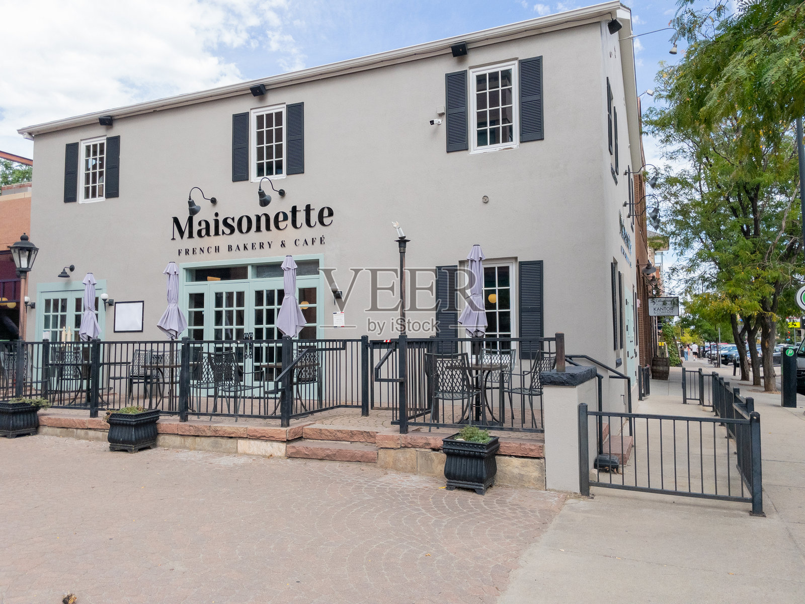 科罗拉多州博尔德的Maisonette法式面包店和咖啡馆外观照片摄影图片