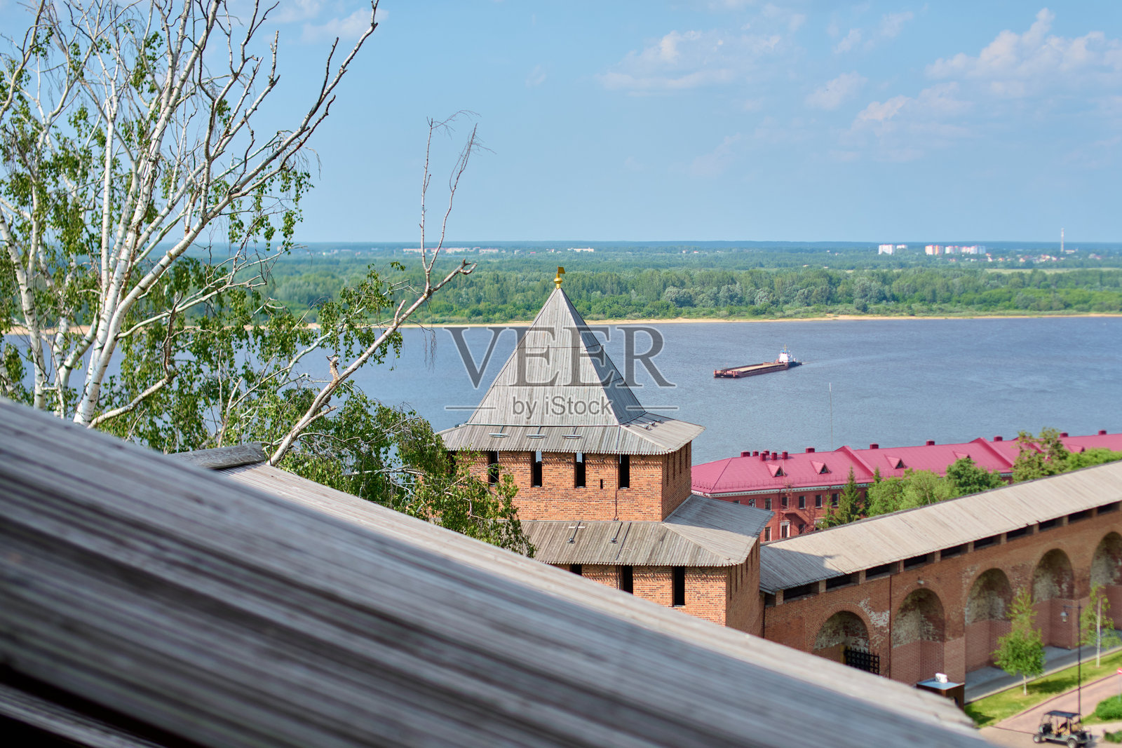 下诺夫哥罗德克里姆林宫俯瞰伏尔加河照片摄影图片