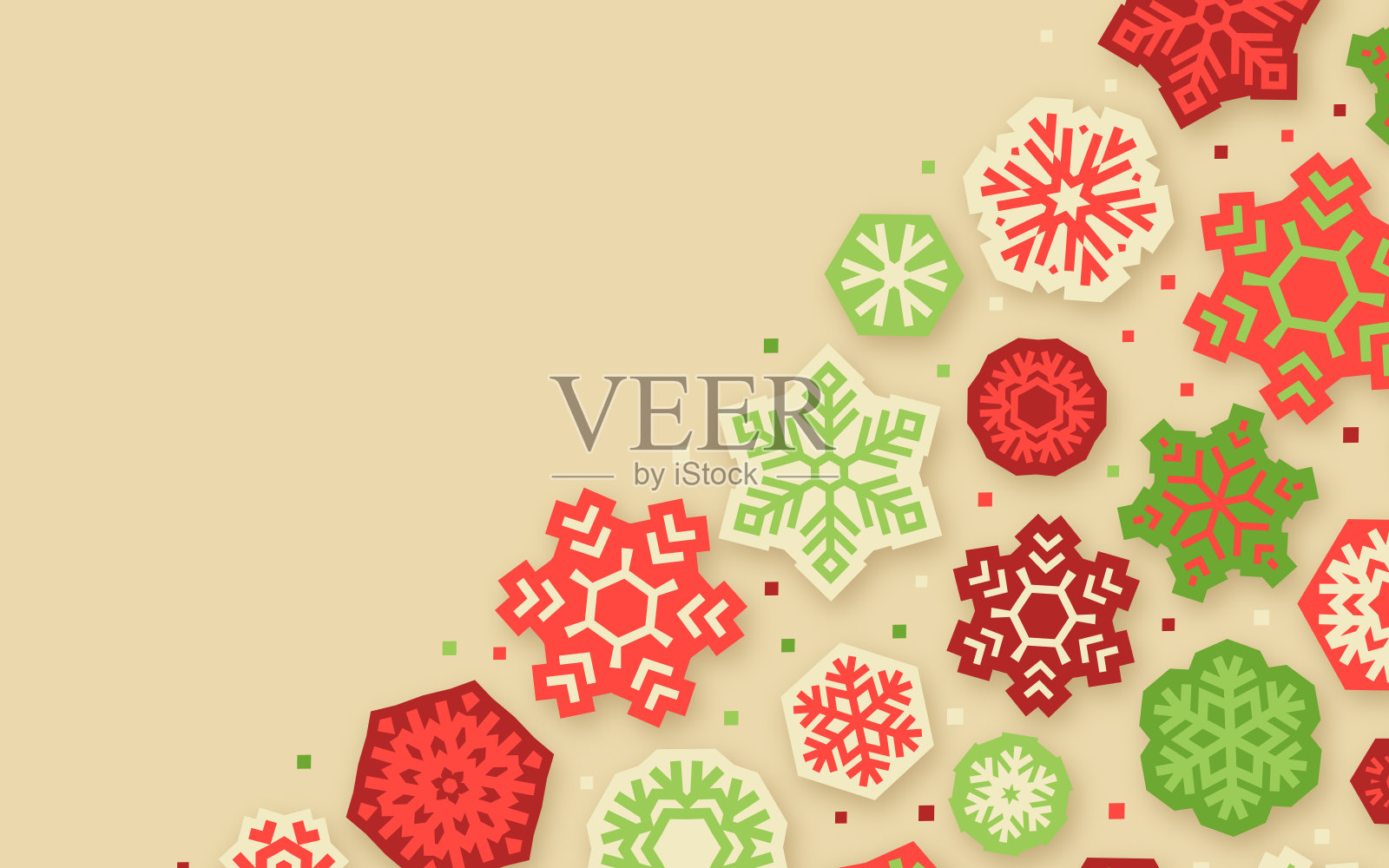 传统节日雪花现代形状纹理抽象图案边框插画图片素材