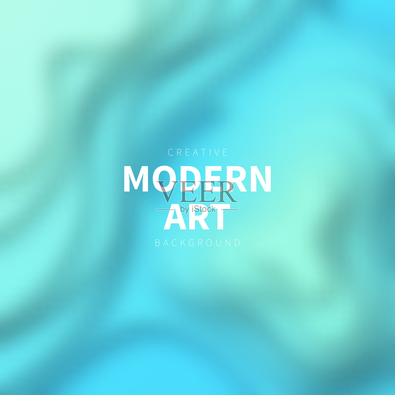 蓝色抽象背景，模糊的流动形状插画图片素材