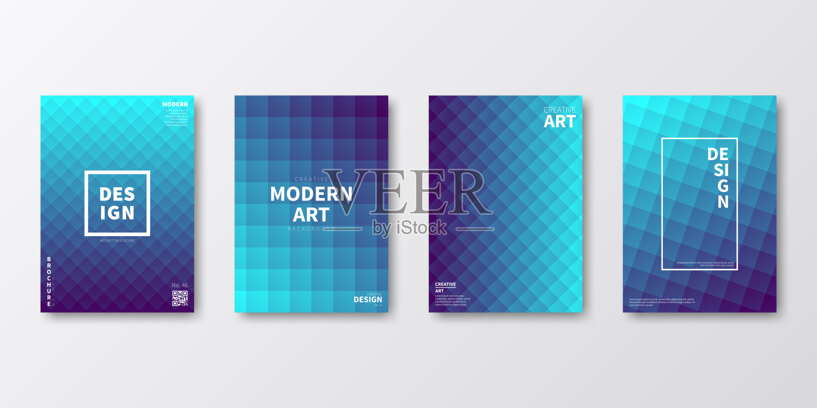 宣传册模板布局，蓝色封面设计，商业年度报告，传单，杂志插画图片素材