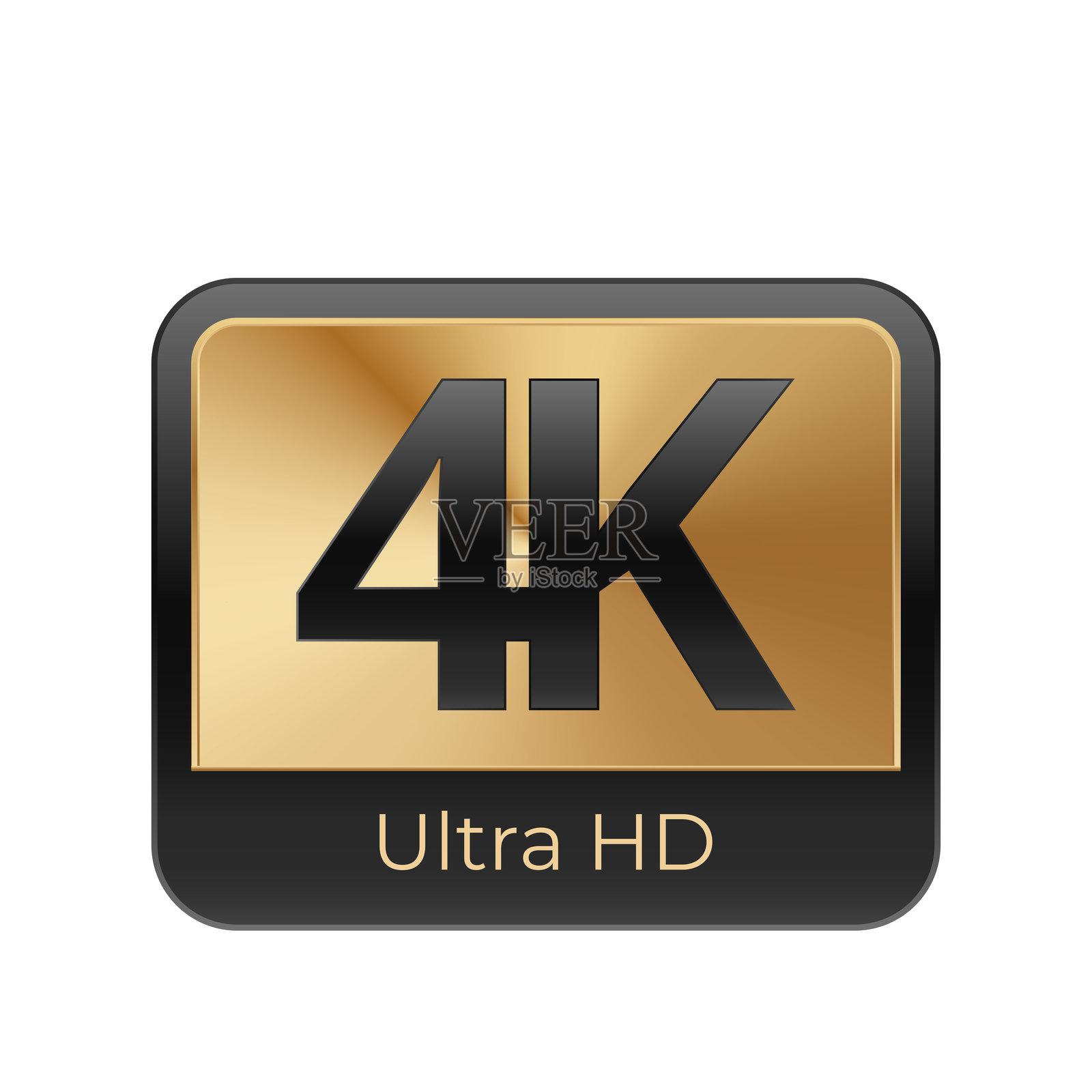 4K超高清图标：高分辨率显示技术符号插画图片素材