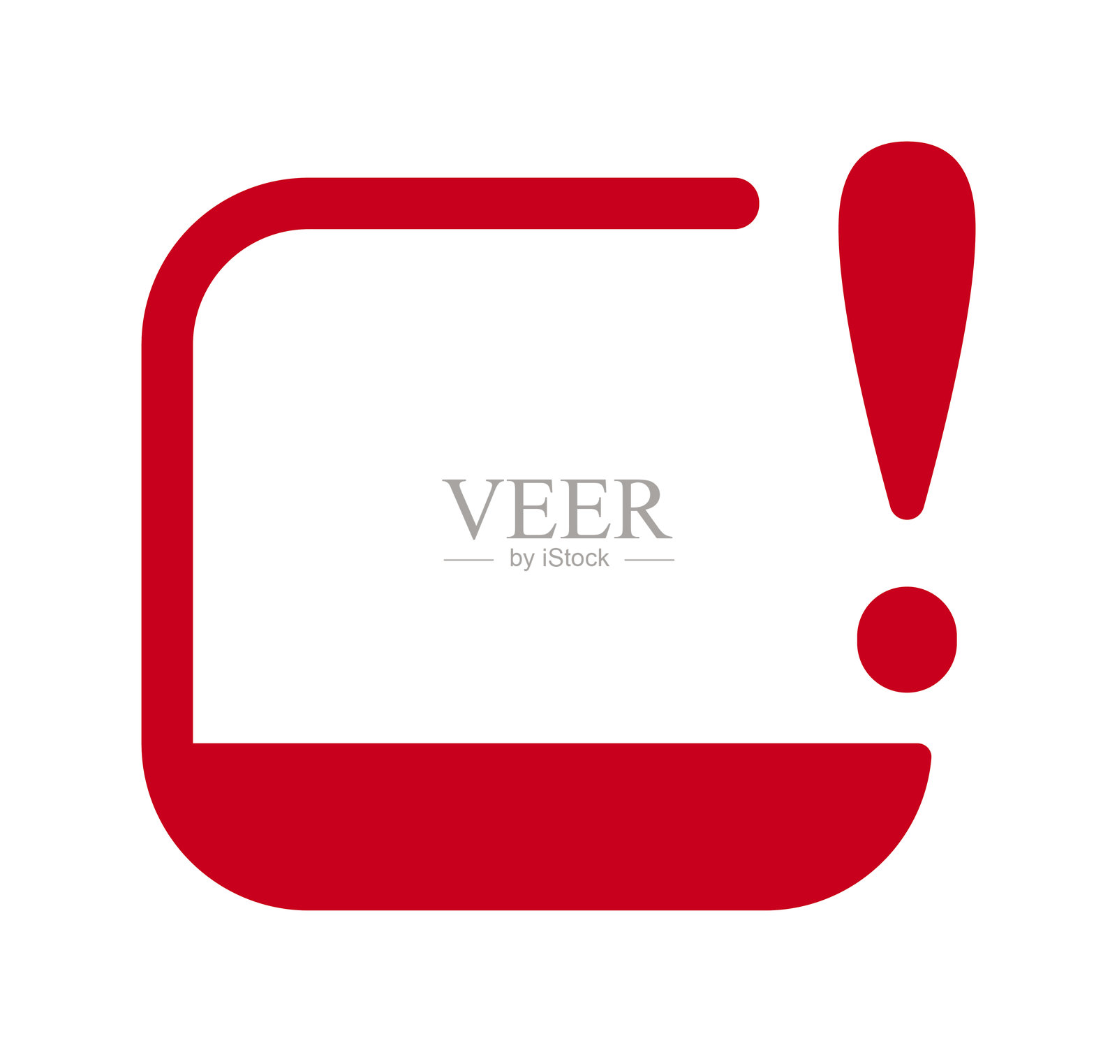 红色框架内的感叹号插画图片素材