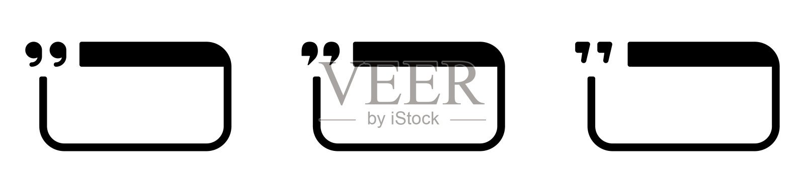 带圆角矩形框的极简主义引号插画图片素材