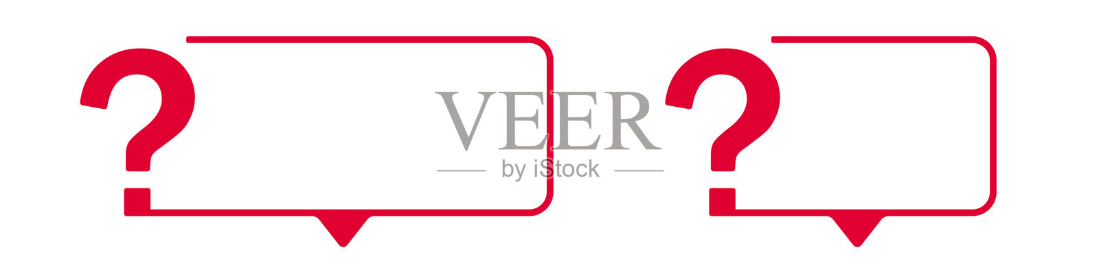 红色问号的对话气泡，带有圆形边框插画图片素材