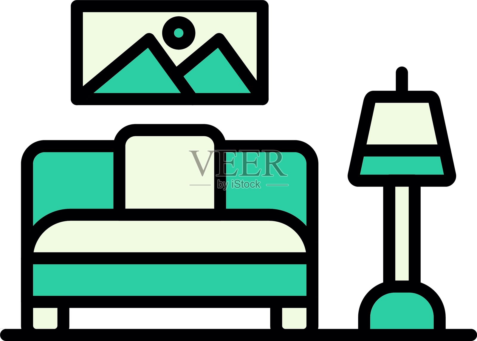 房间新图标设计创意插画图片素材