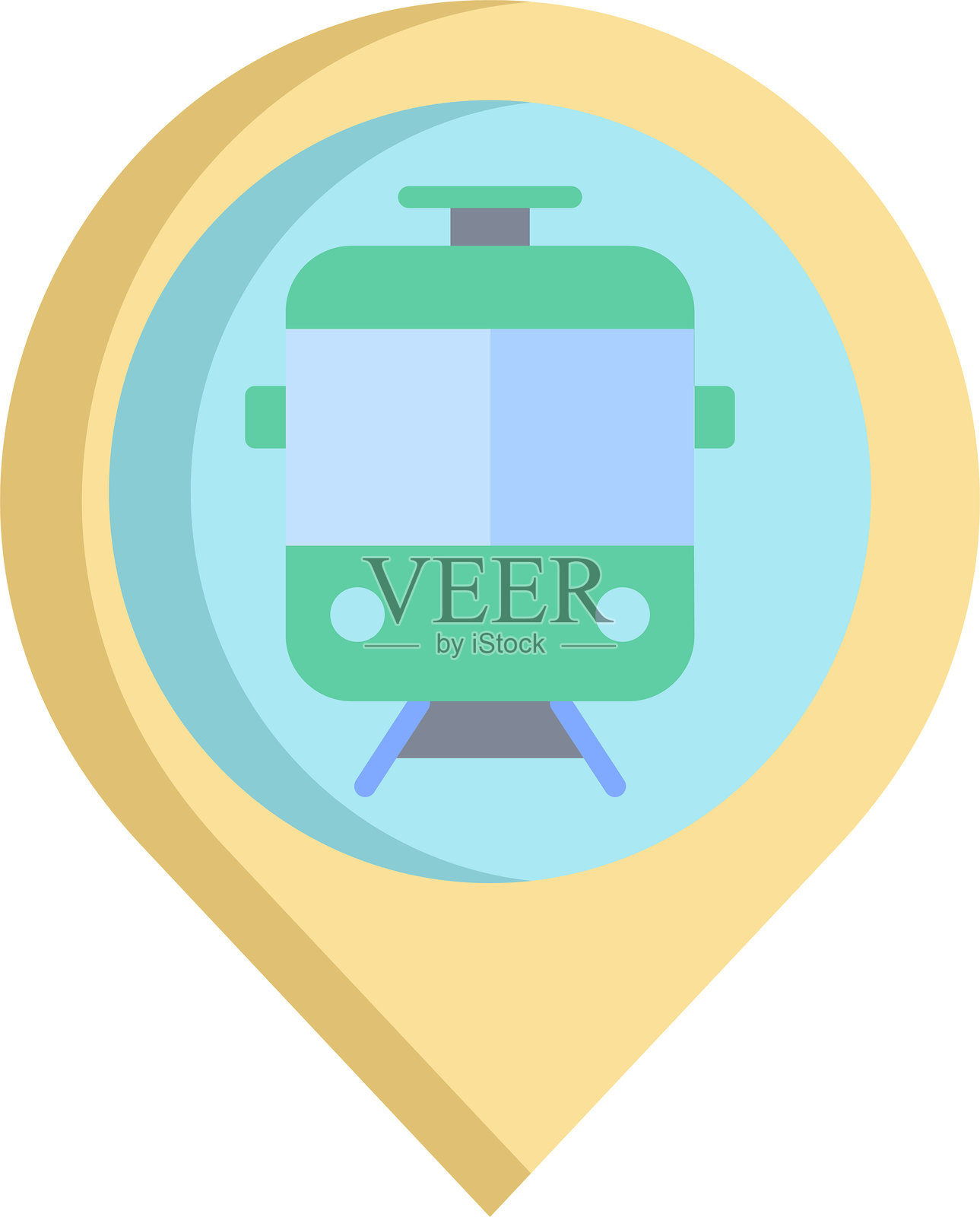 地铁位置扁平图标设计插画图片素材