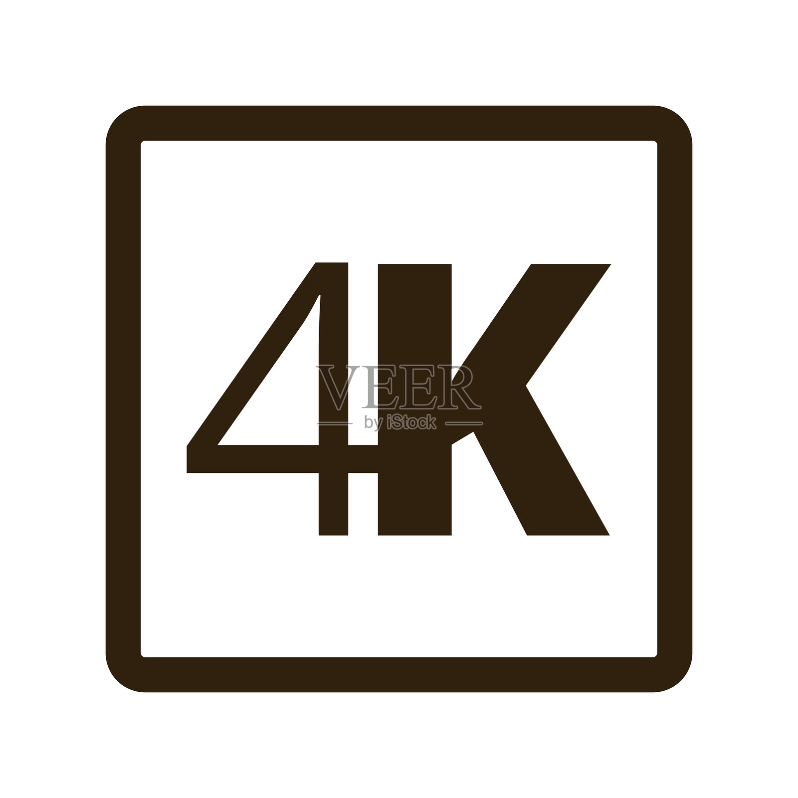 黑白极简设计的4K分辨率图标插画图片素材