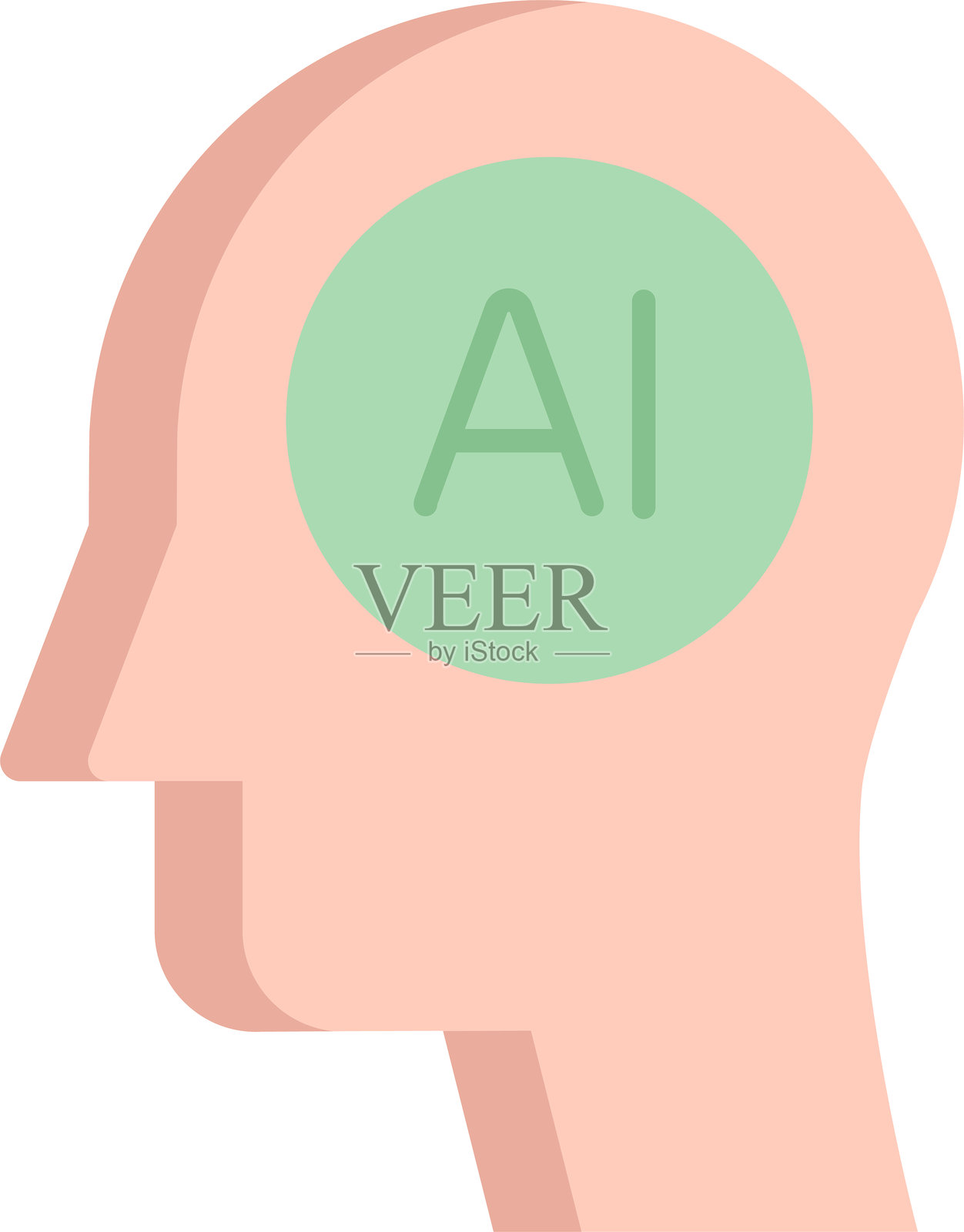 人工智能头像扁平图标设计插画图片素材