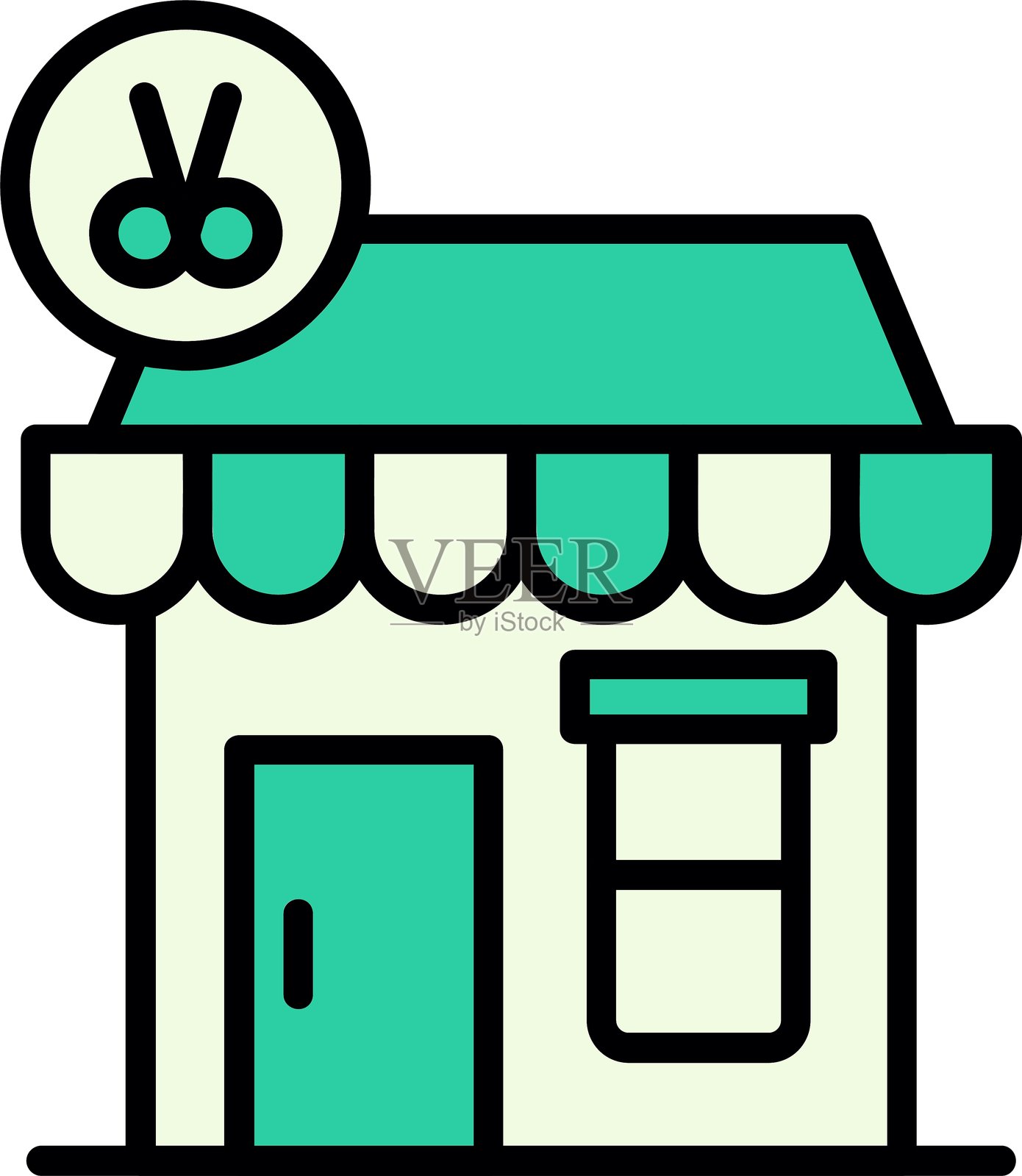 理发店新图标设计创意插画图片素材