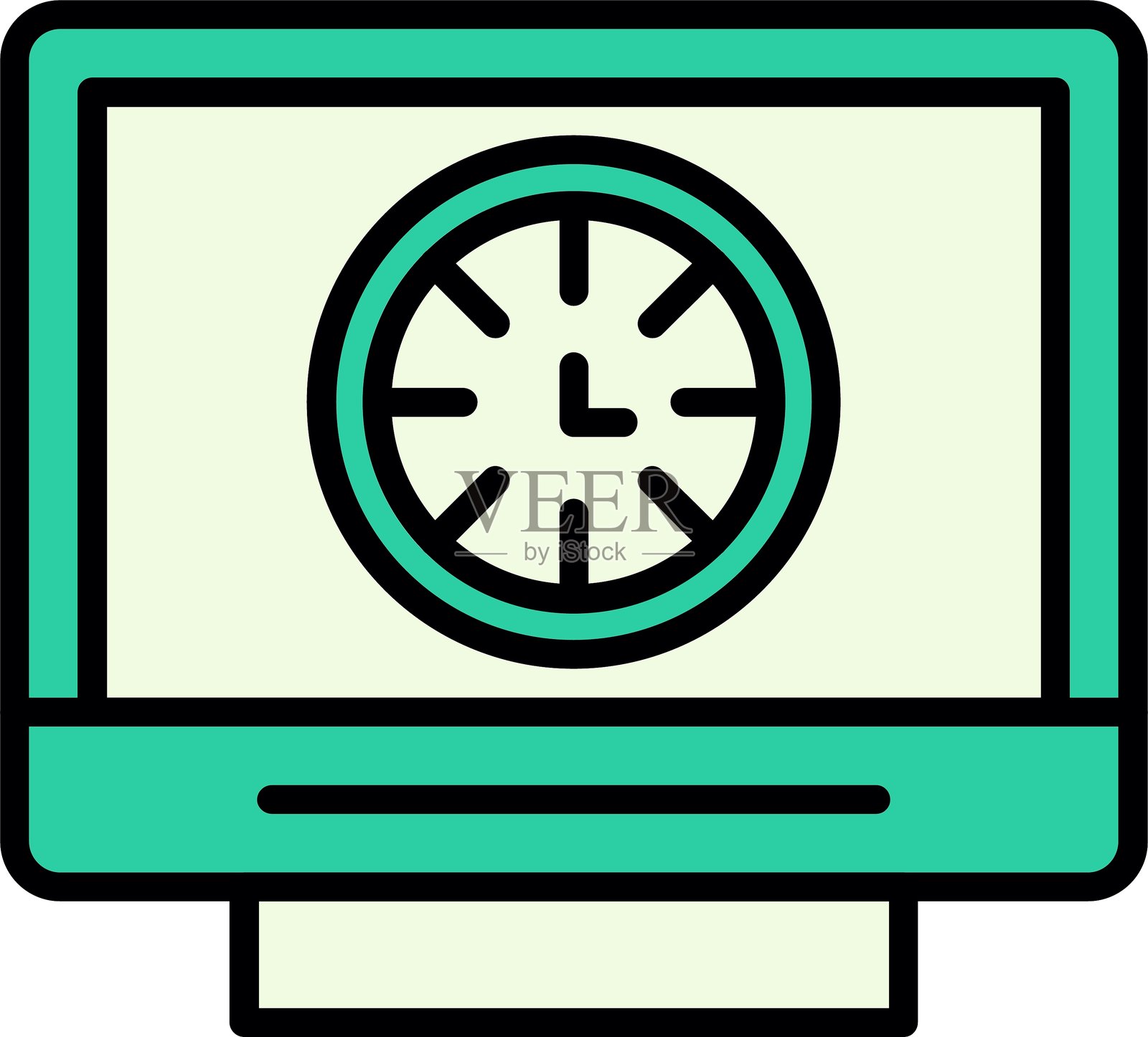 观看电视的新图标设计创意插画图片素材