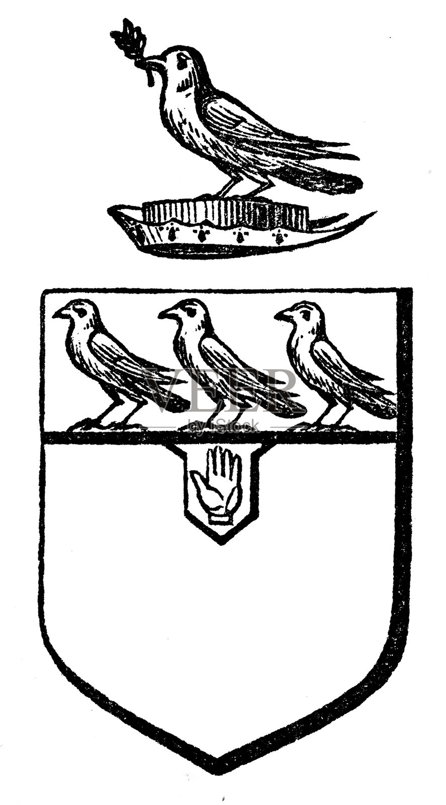 纹章徽章：理查德·弗雷德里克爵士插画图片素材