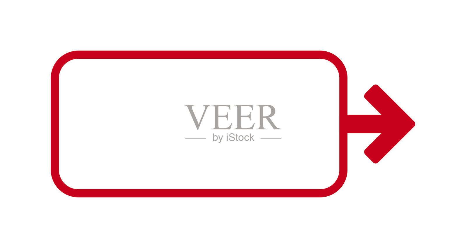 带矩形框的红色箭头符号插画图片素材