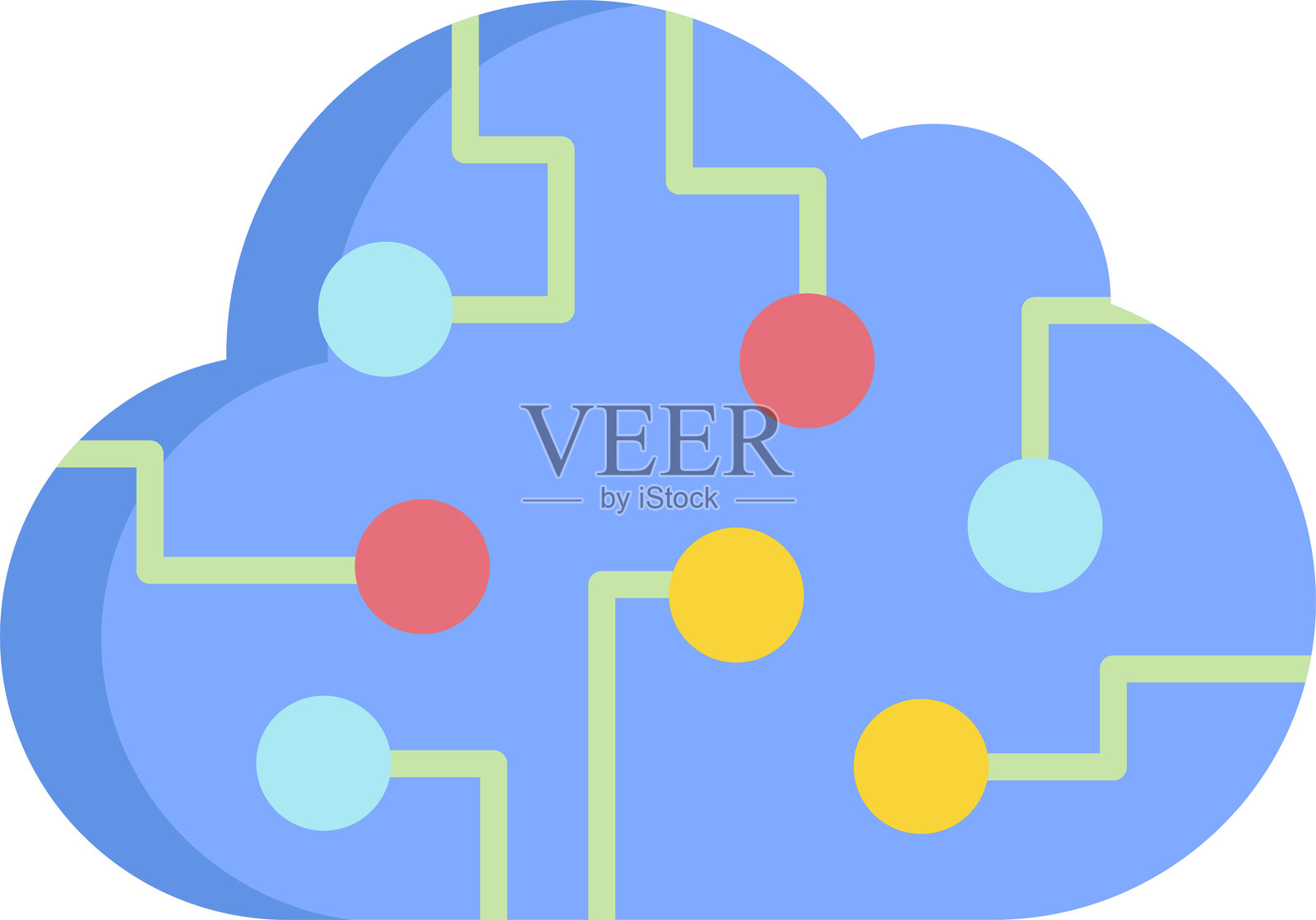 云数据存储扁平图标设计插画图片素材