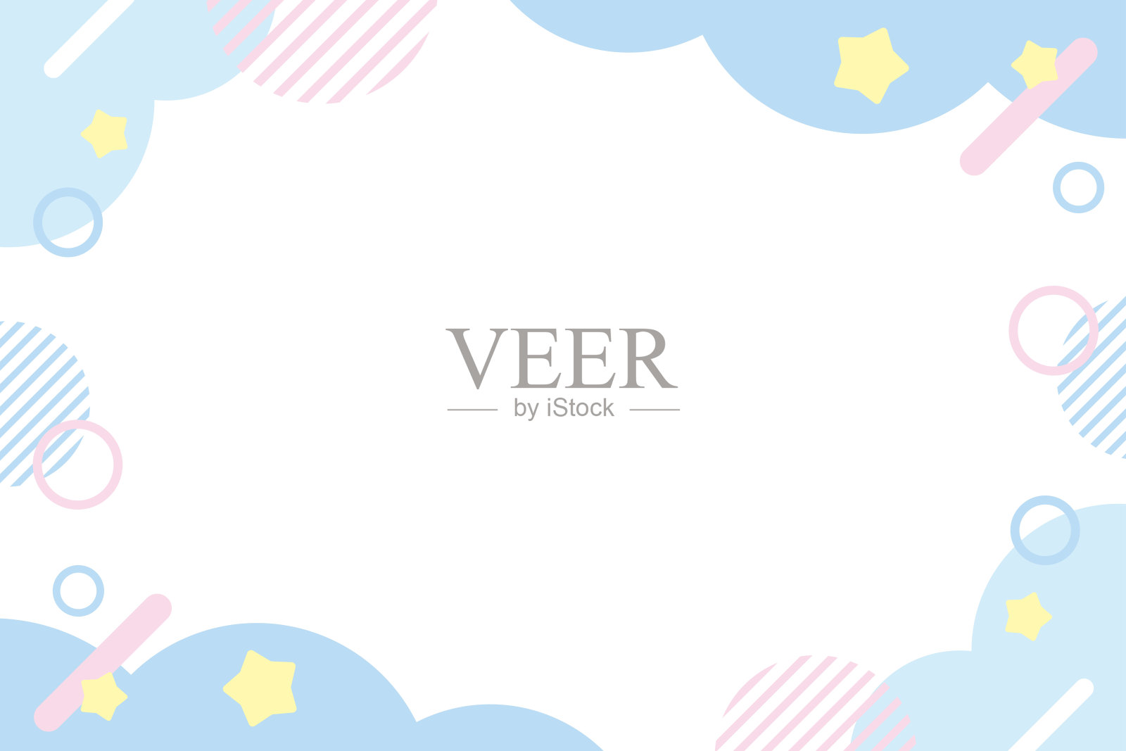 蓝色华丽蓬松的框架插图插画图片素材