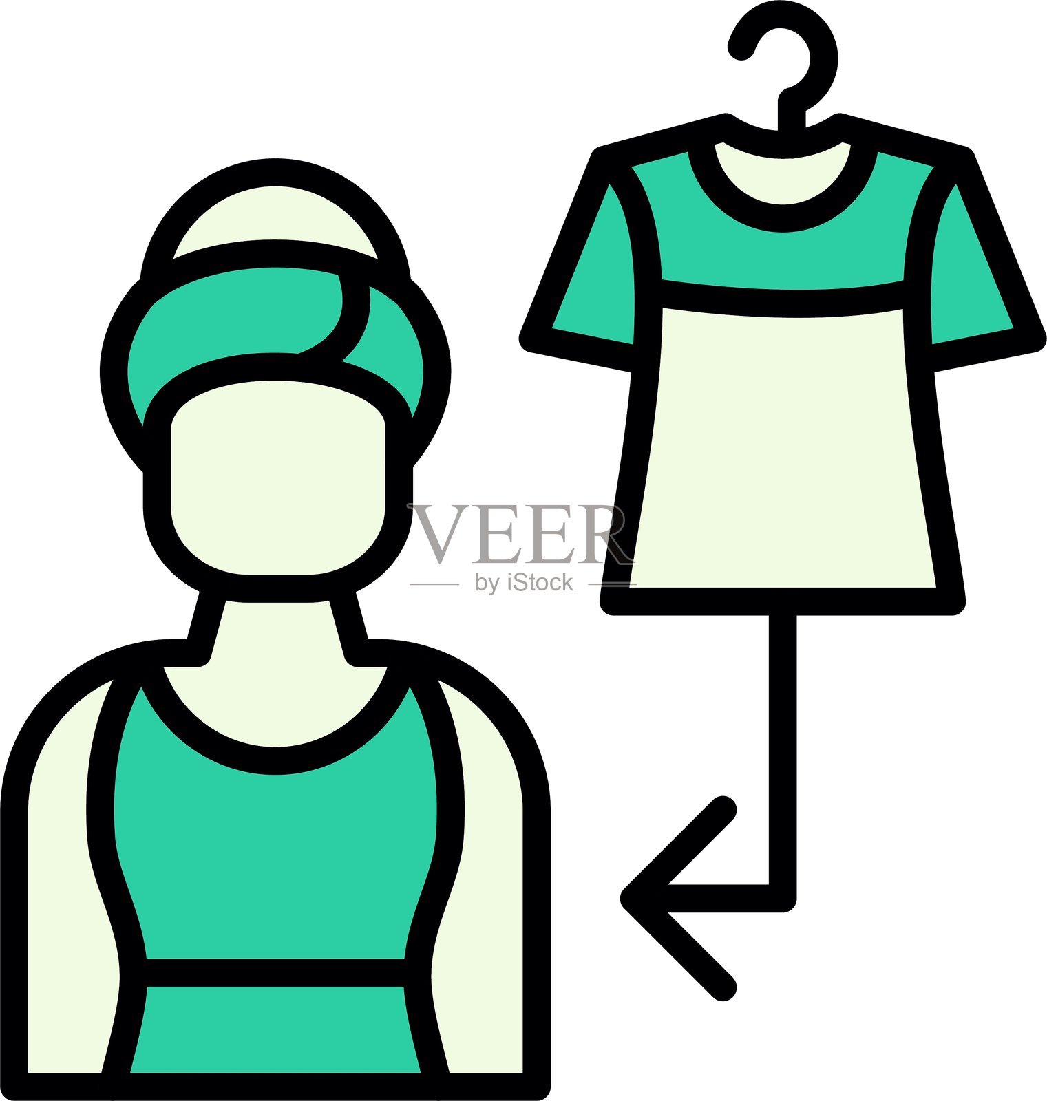 穿衣服新图标设计创意插画图片素材