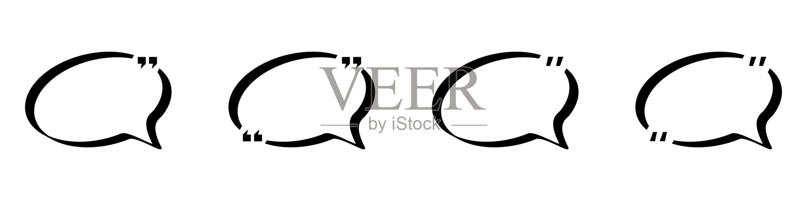 对话气泡中引号的不同变体插画图片素材