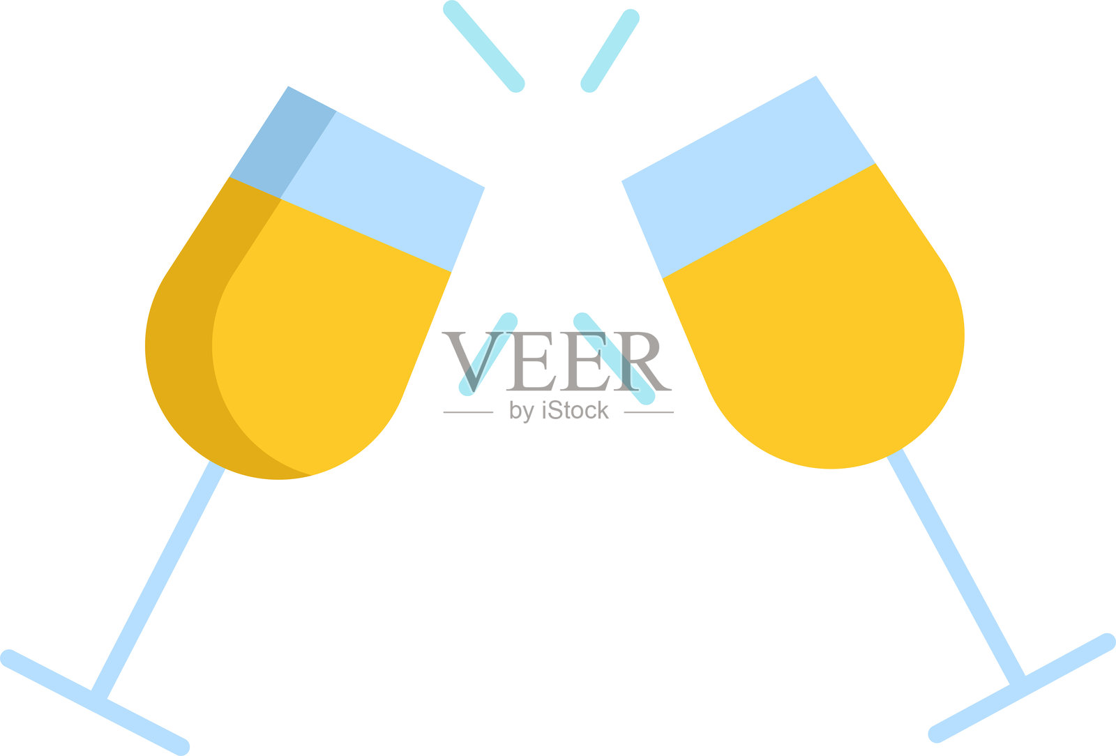 酒杯扁平图标设计插画图片素材