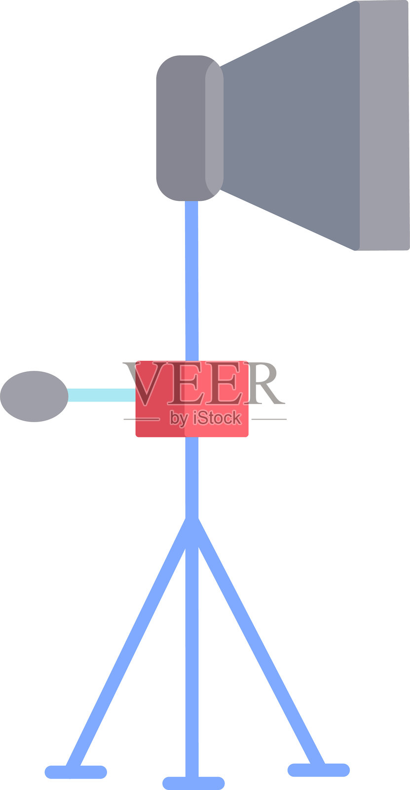 工作室灯光扁平图标设计插画图片素材