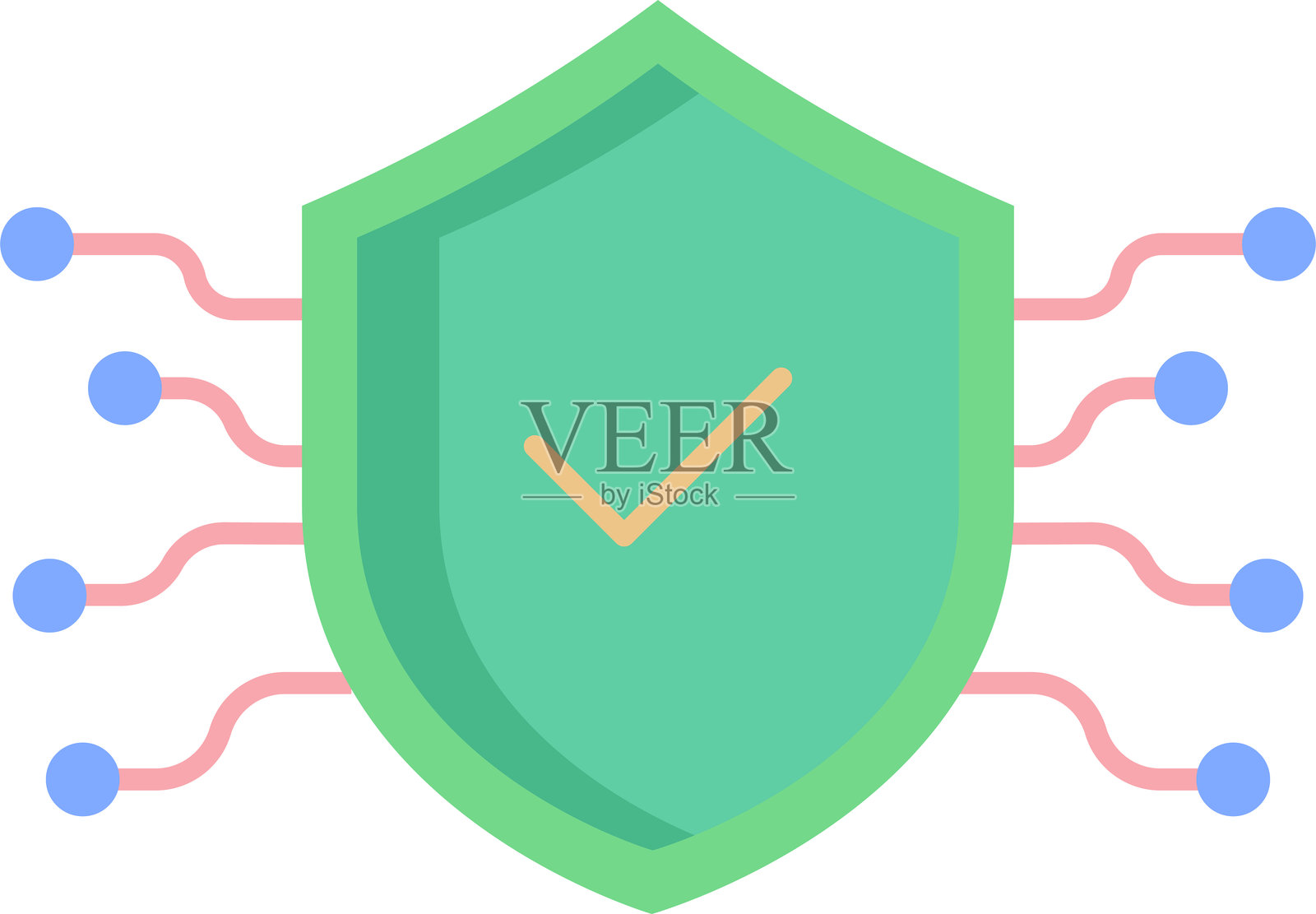 技术安全批准扁平图标设计插画图片素材