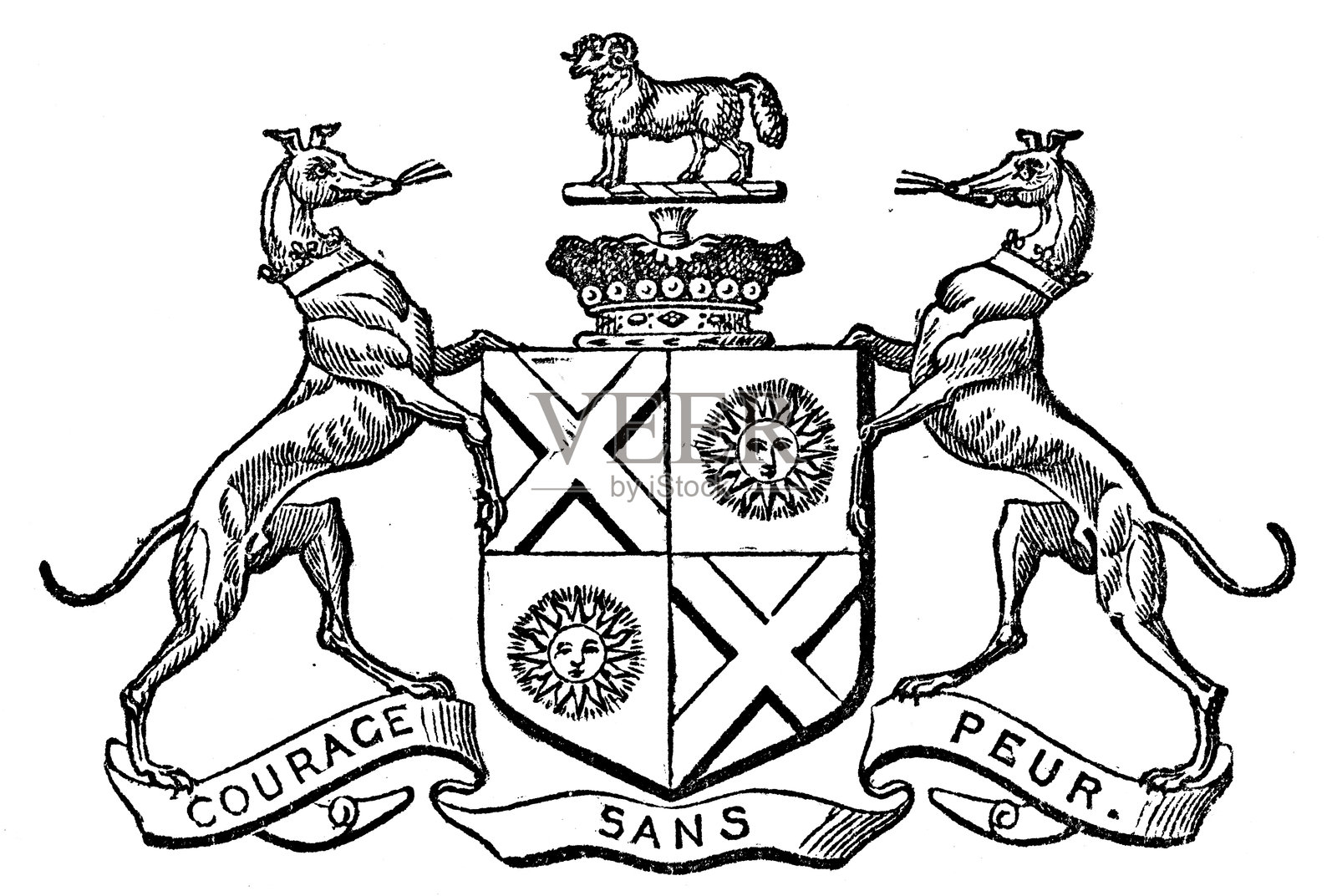 徽章纹章：盖奇子爵插画图片素材