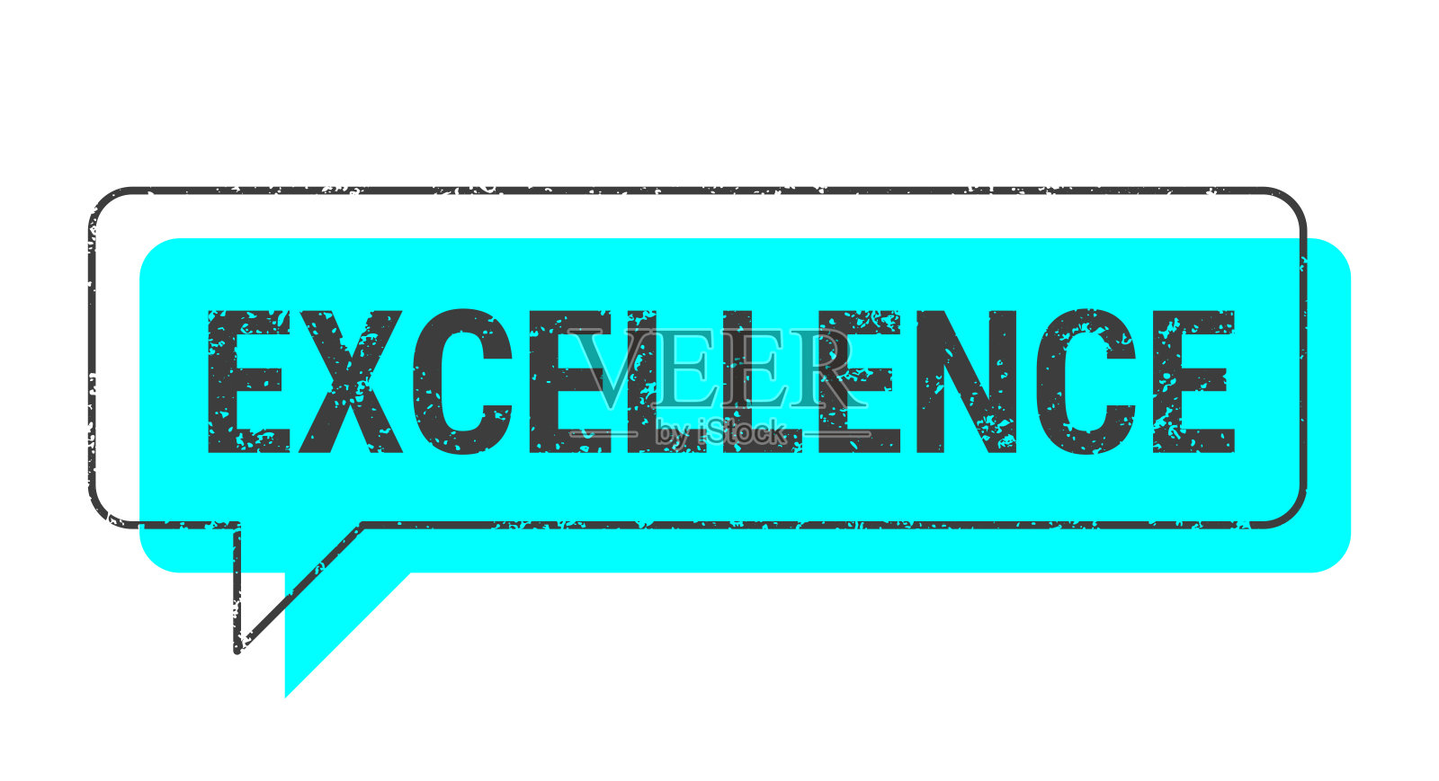 卓越 - 蓝色磨损的对话气泡在空白背景上插画图片素材