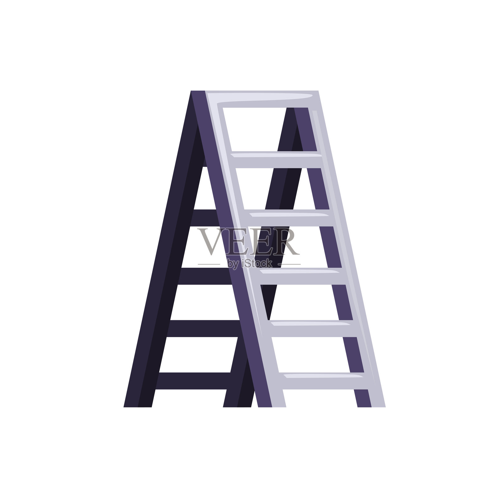 阶梯梯子插图，适合用于信息图表、教育材料和DIY项目指南。清晰、简洁且富有信息的视觉辅助工具。插画图片素材