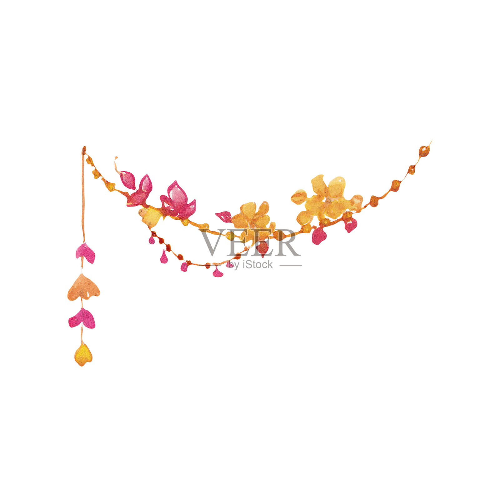 手绘插图，描绘了坐在莲花上的佛陀，周围有灯笼、蜡烛、曼陀罗和花卉装饰。灵性和冥想的设计，灵感来源于亚洲文化和传统。插画图片素材