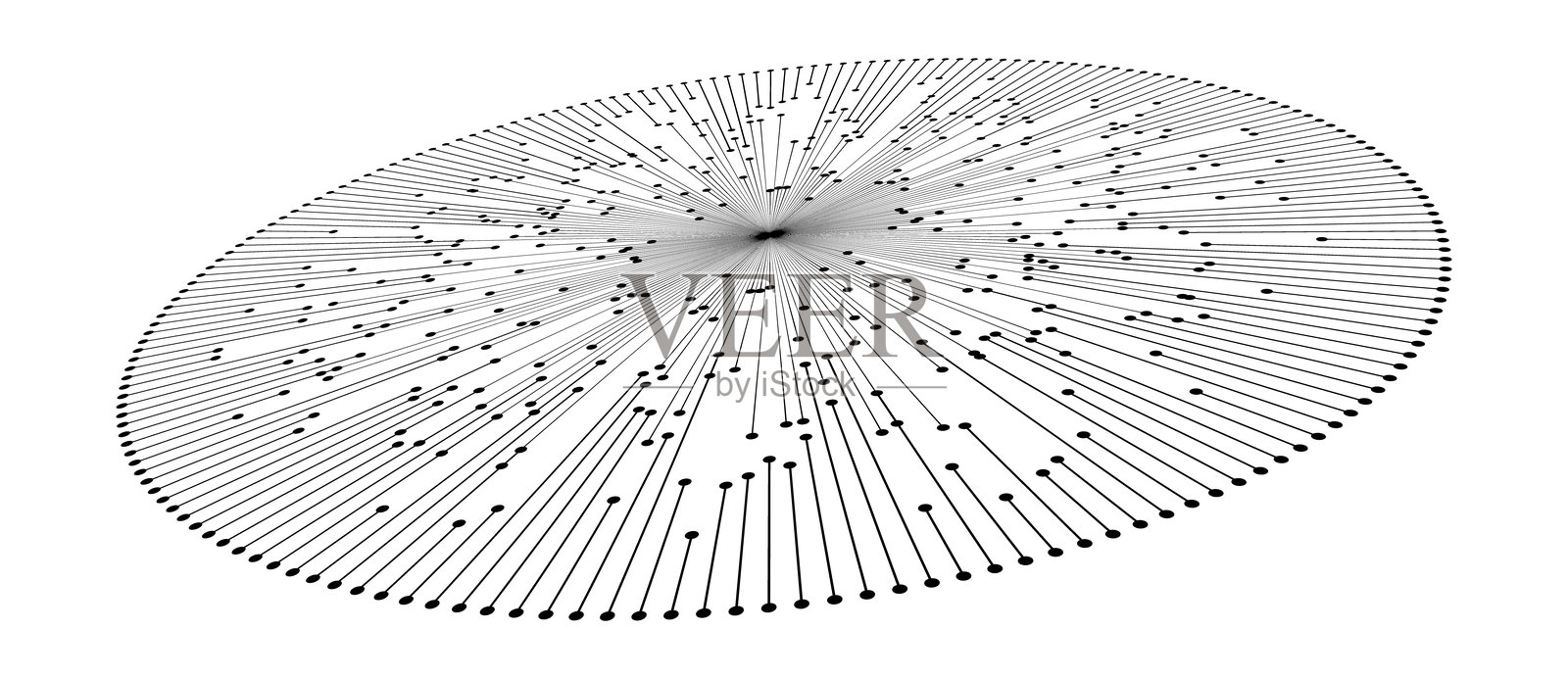 带有线条和点的螺旋形动态抽象矢量背景或标志或图标。白色背景上的艺术插图，具有透视效果。插画图片素材