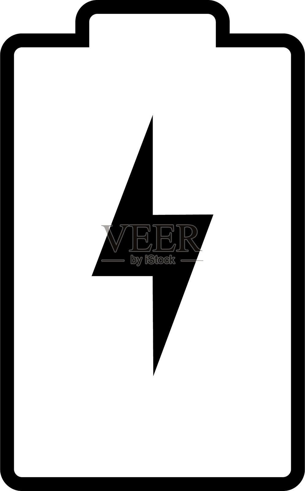 电池充电器图标矢量标志，白色背景上独立展示插画图片素材