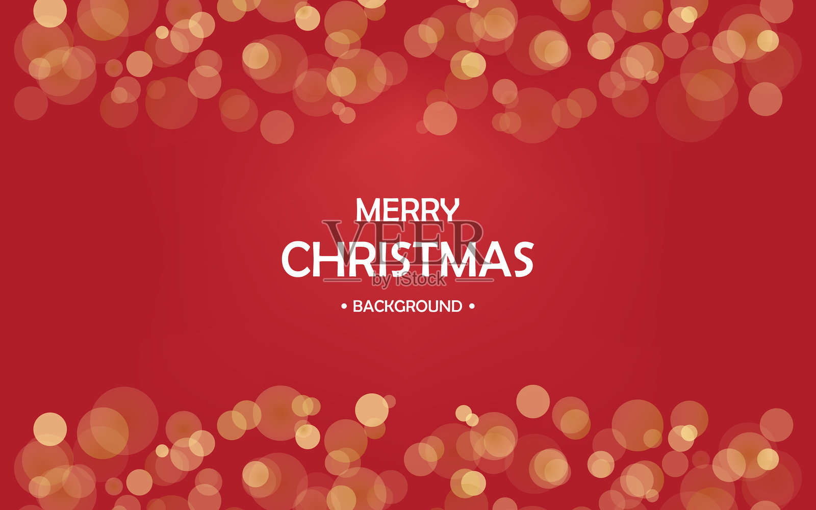 红色背景上的圣诞灯光虚化效果，贺卡模板，圣诞主题。矢量插图。插画图片素材