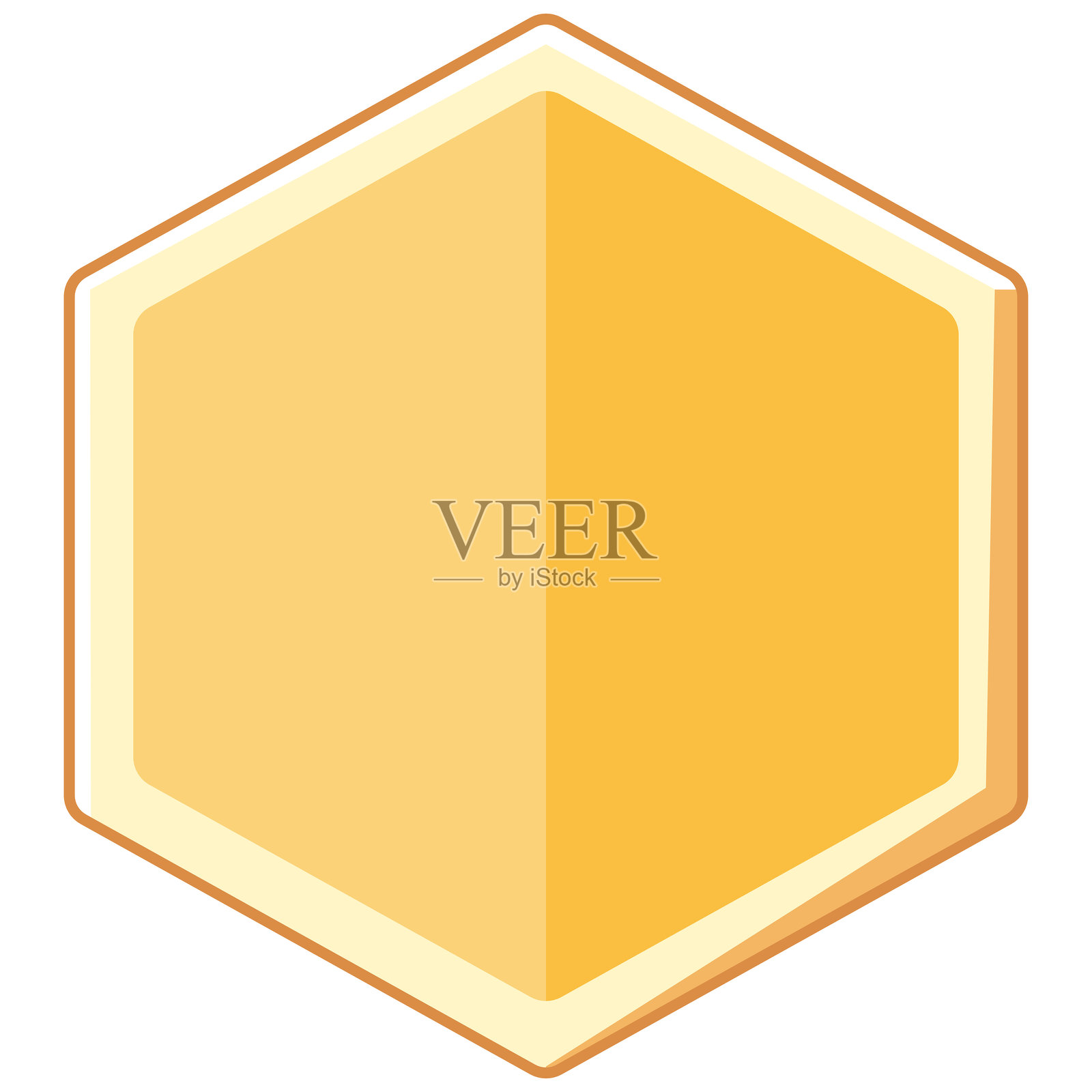 空白黄色六边形徽章插图插画图片素材