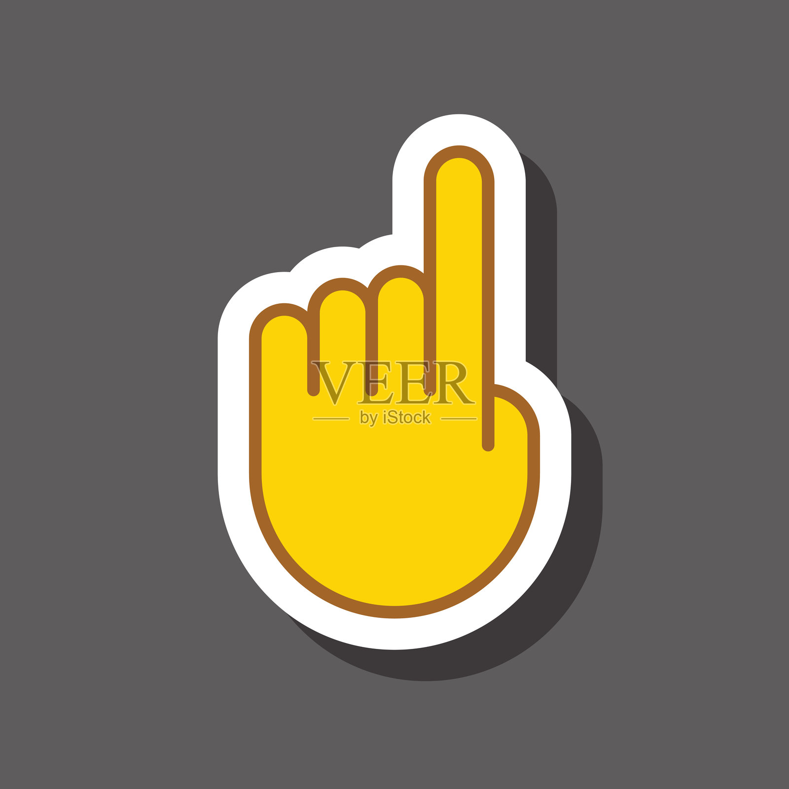 指向手的表情符号贴纸插画图片素材