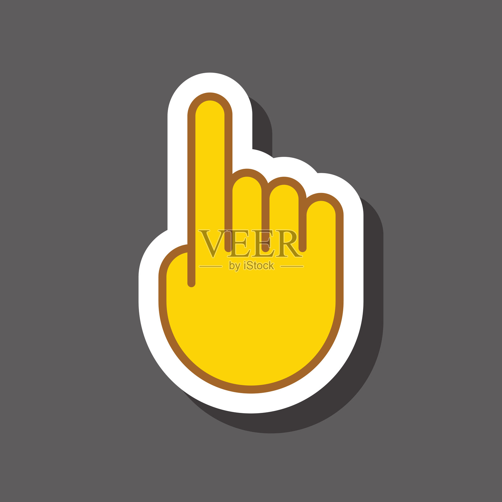 指向手的表情符号贴纸插画图片素材