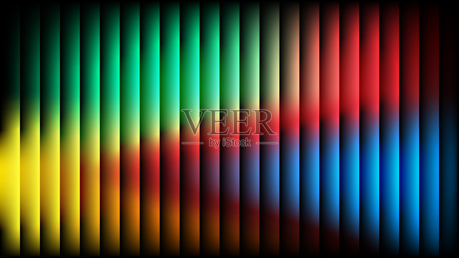 抽象光谱灯条，色彩鲜艳的渐变效果插画图片素材