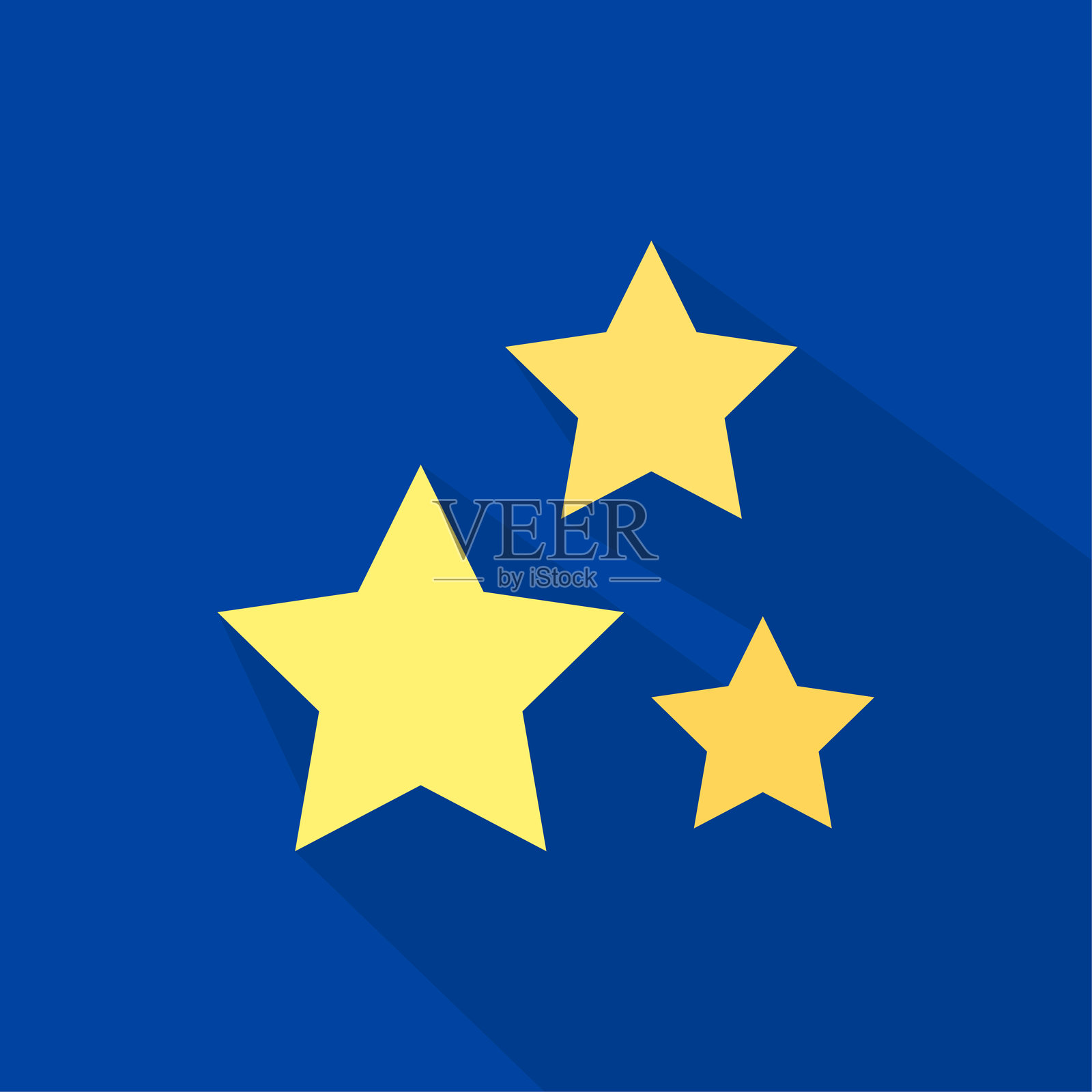 星空图标。三个星星符号。夜光插图。矢量星座徽章。插画图片素材