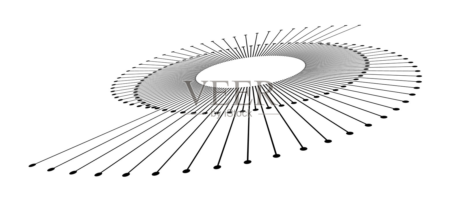 动态抽象矢量背景或标志或图标的螺旋线和点。白色背景上的艺术插图，具有透视效果。阴阳符号。插画图片素材
