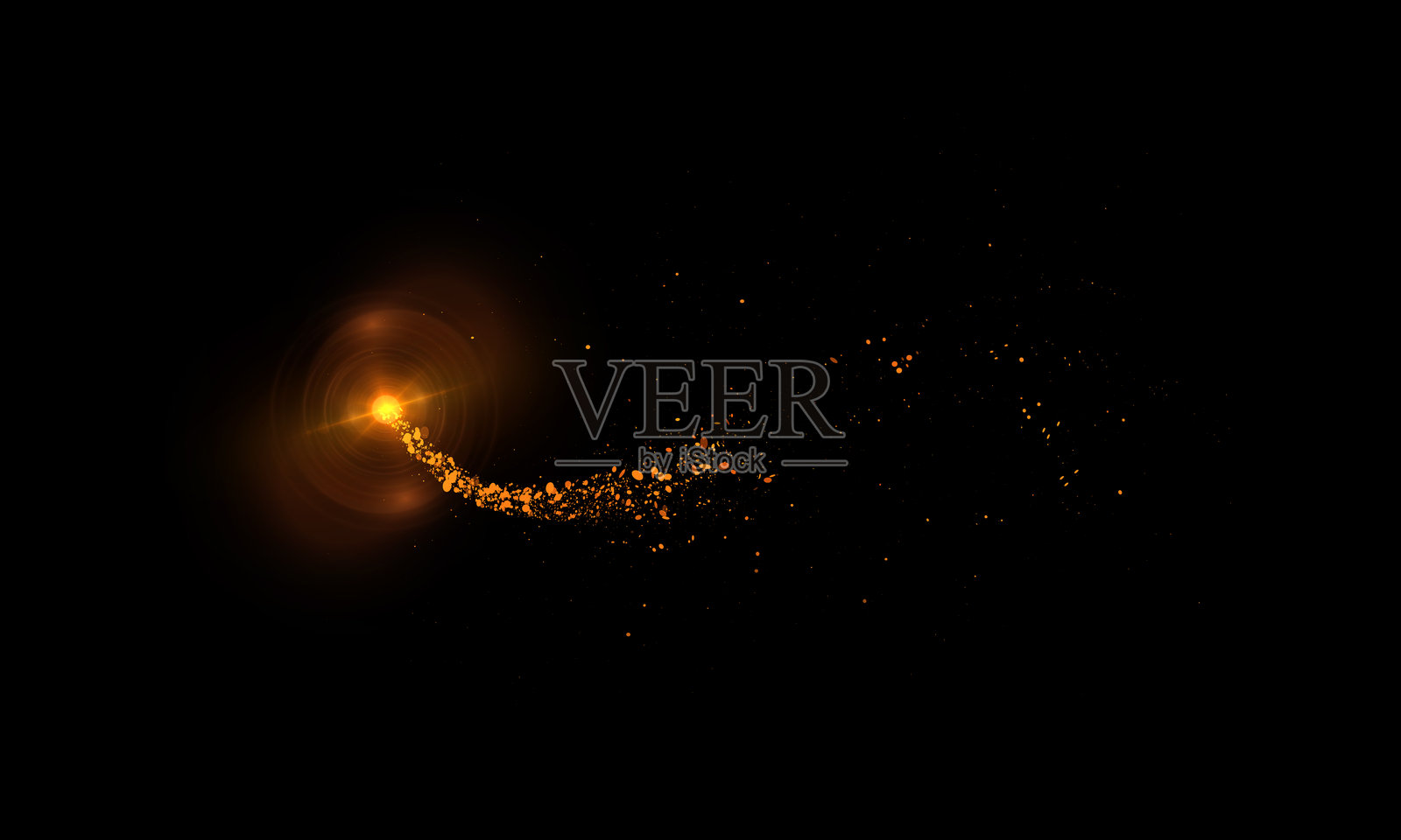 发光的金色光晕，伴随着闪耀的光点和优雅的光辉，适用于装饰性节日抽象设计。插画图片素材