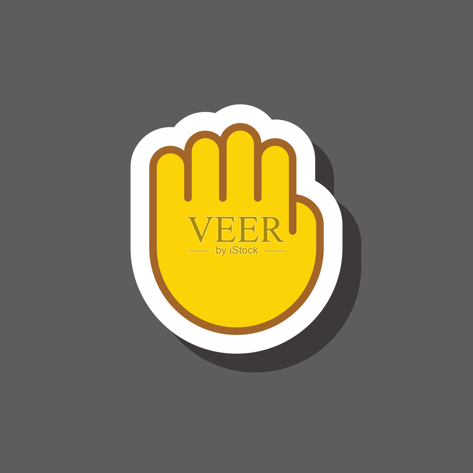 拳头手势表情贴纸插画图片素材