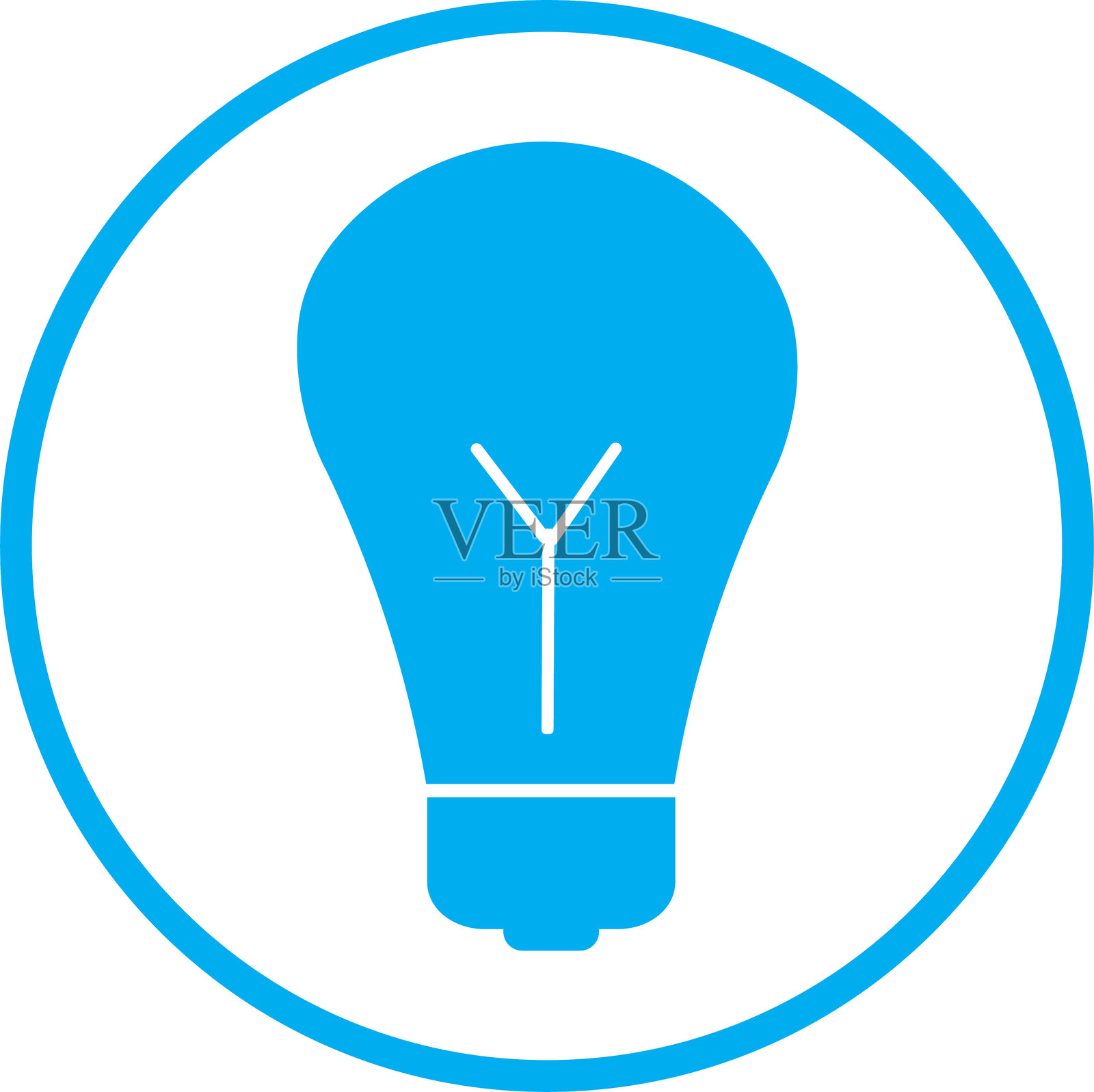 蓝色电灯图标 02插画图片素材